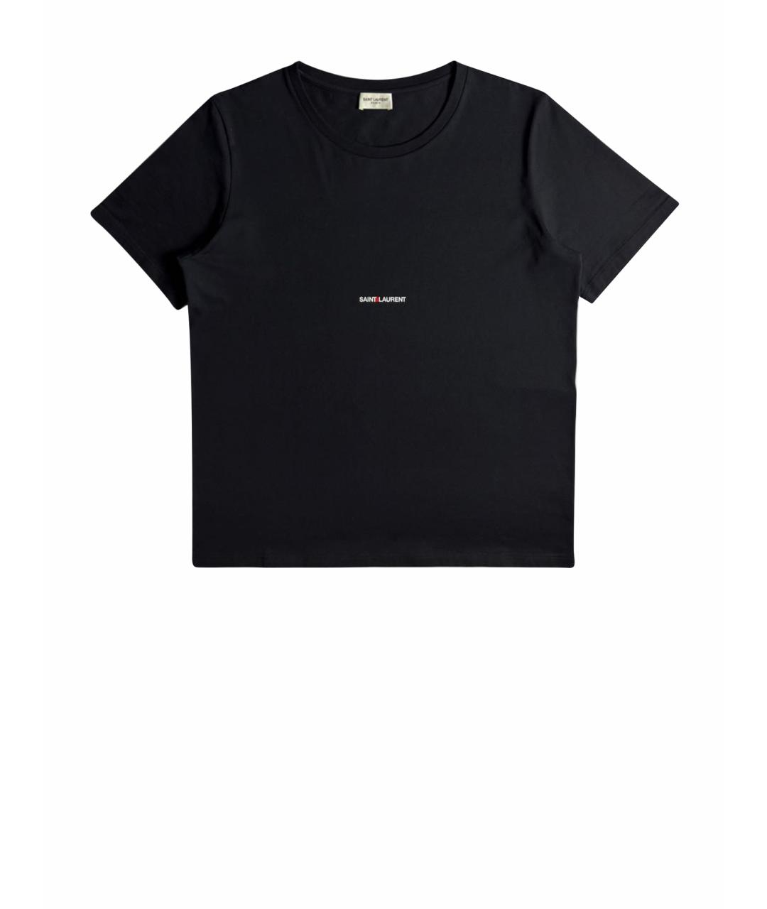 SAINT LAURENT Черная хлопковая футболка, фото 1
