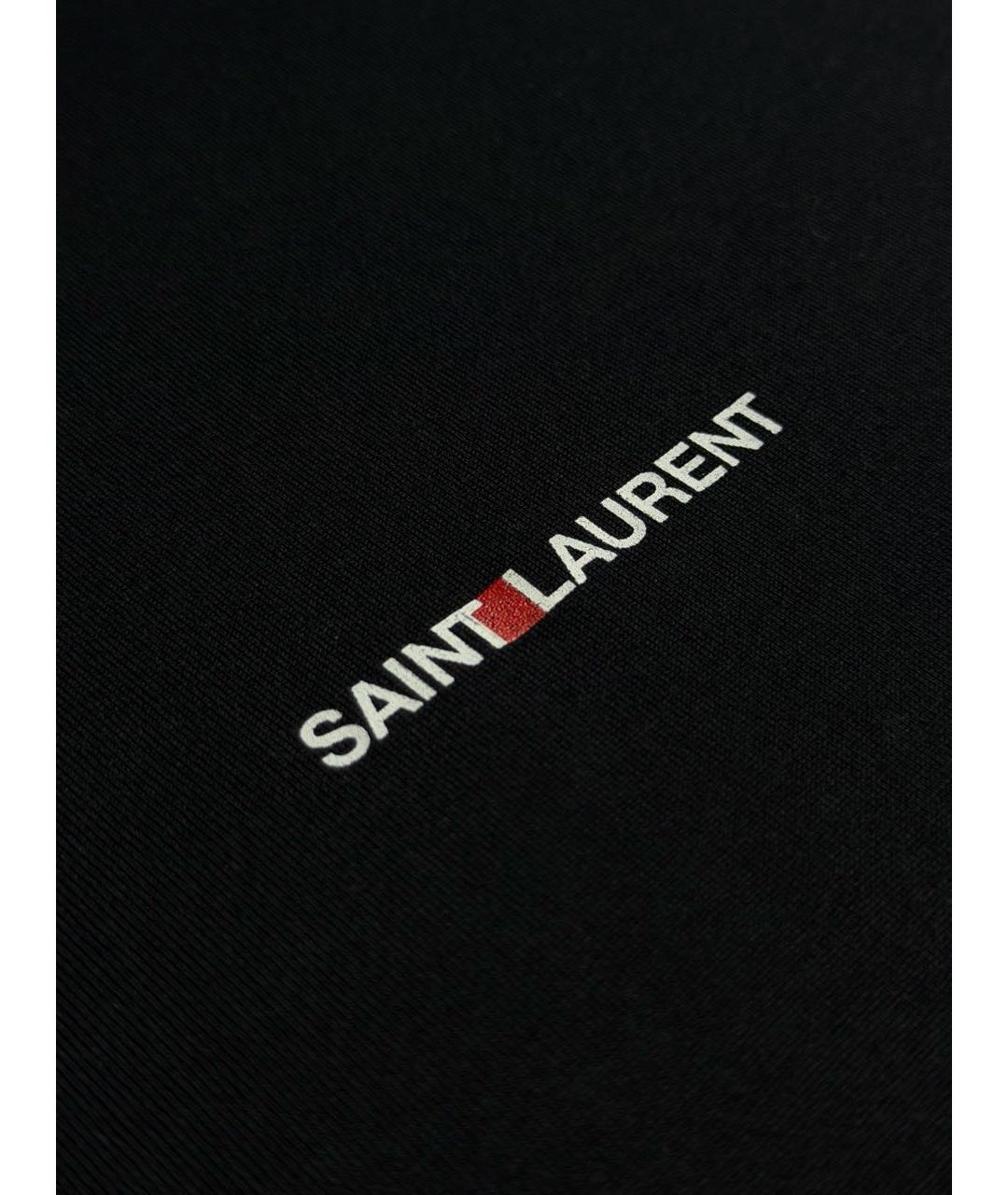 SAINT LAURENT Черная хлопковая футболка, фото 4