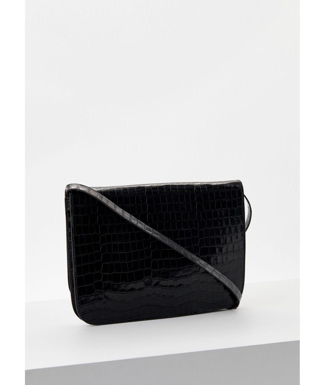 SPORTMAX Черная кожаная сумка через плечо, фото 2