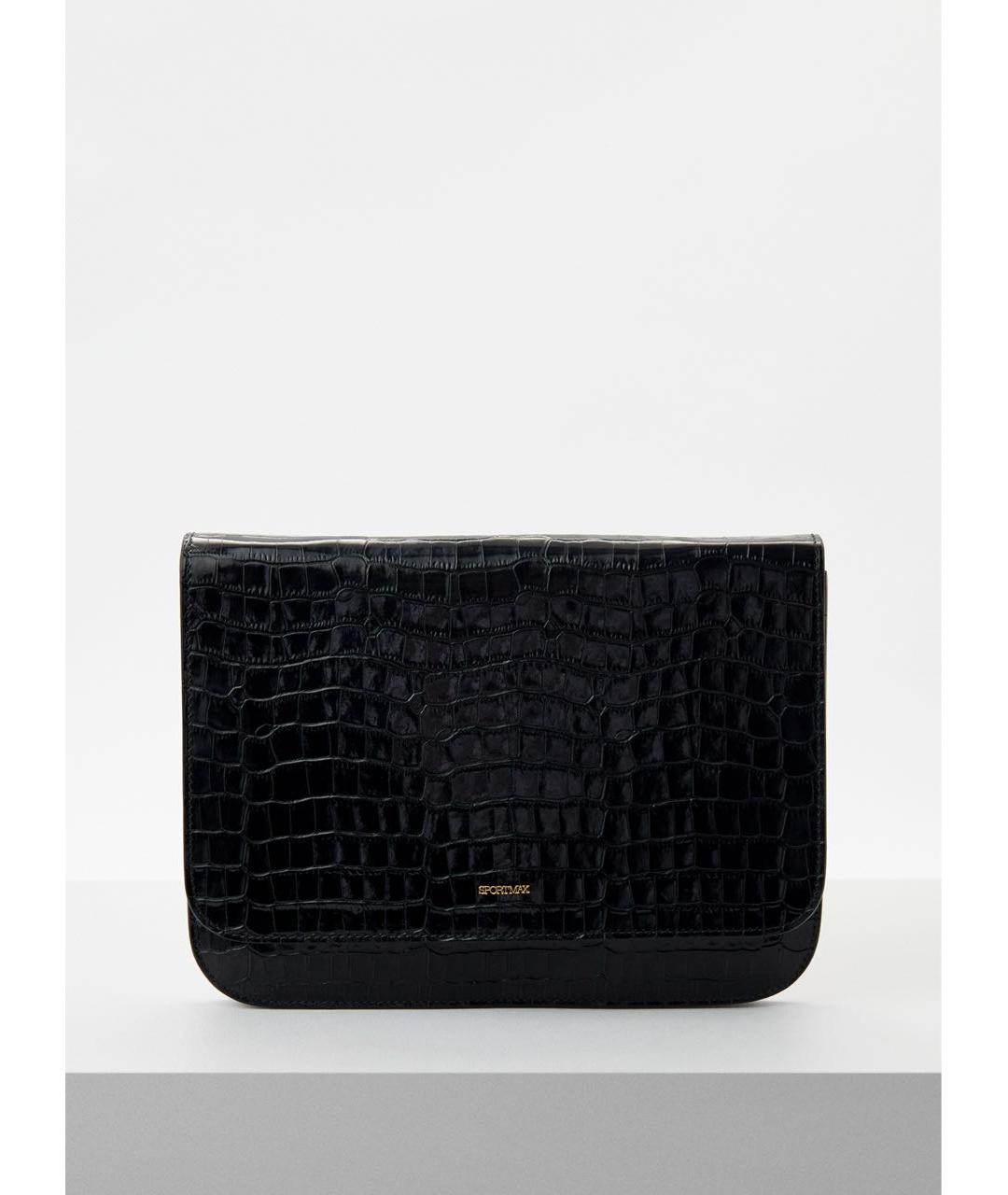 SPORTMAX Черная кожаная сумка через плечо, фото 9