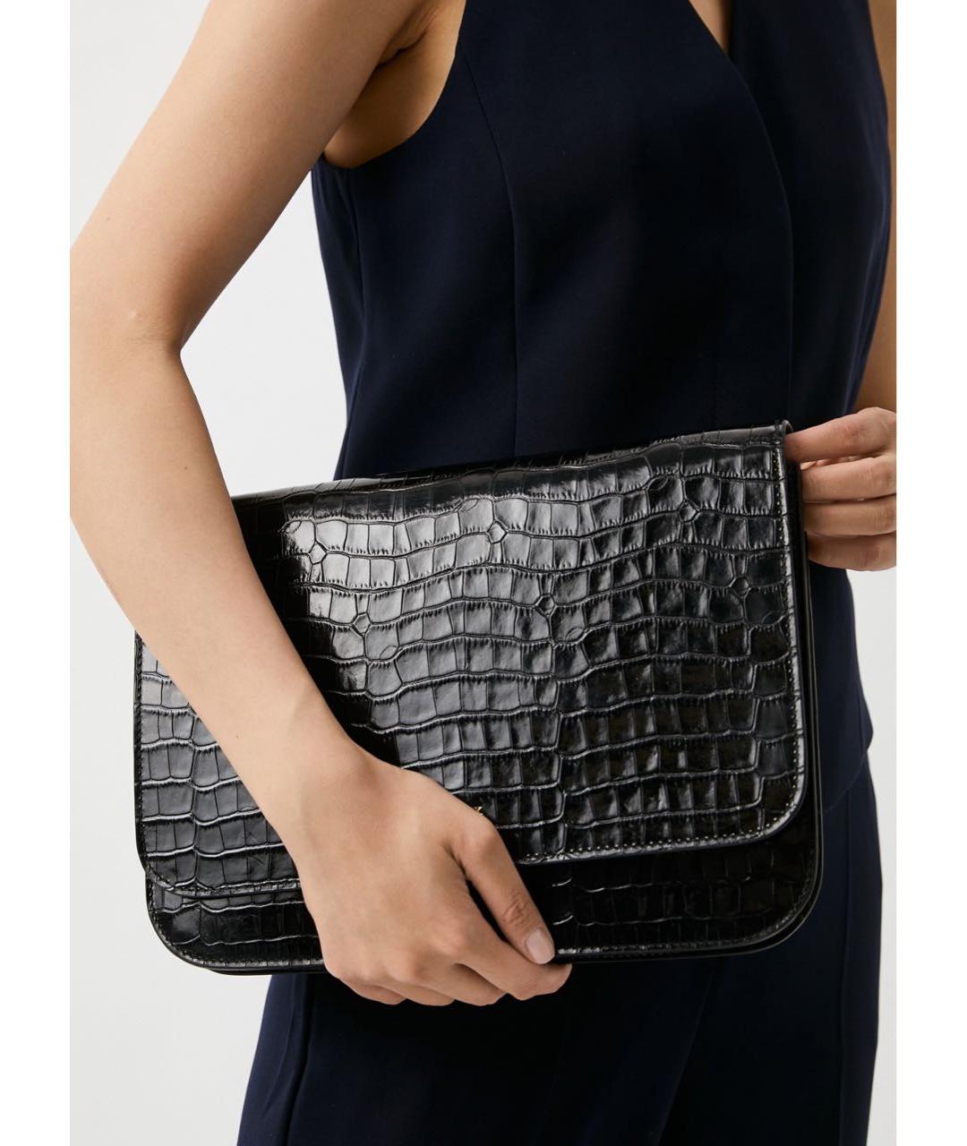 SPORTMAX Черная кожаная сумка через плечо, фото 8