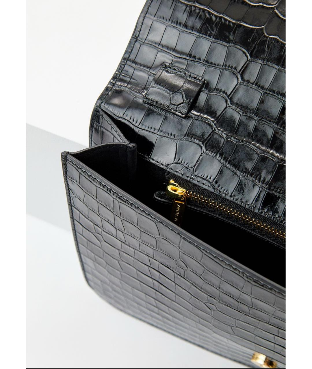 SPORTMAX Черная кожаная сумка через плечо, фото 4