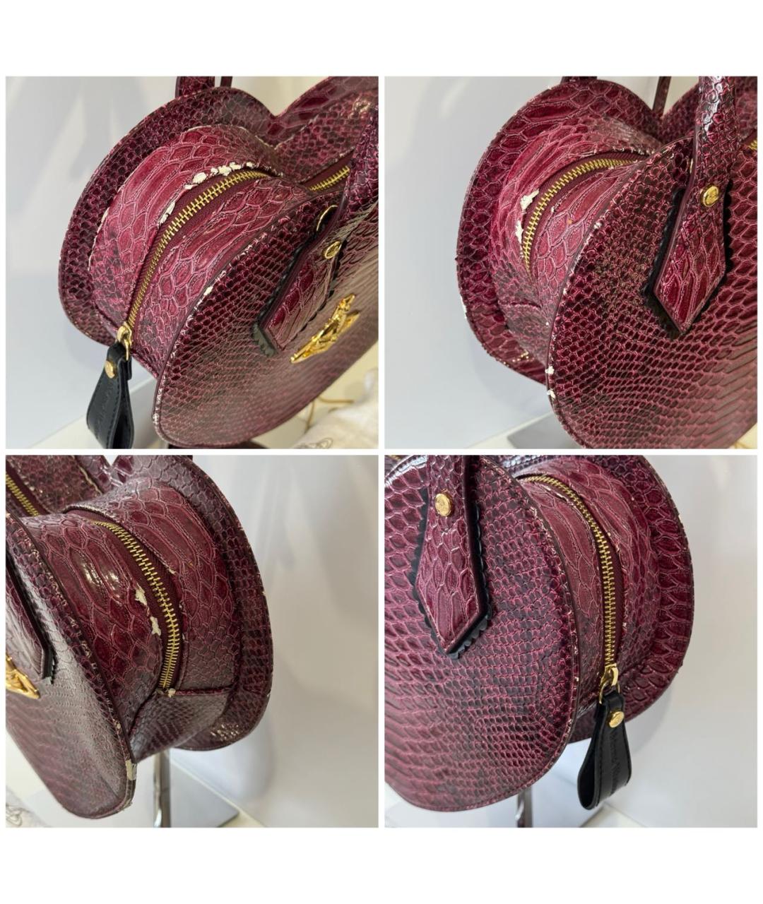 VIVIENNE WESTWOOD Бордовая кожаная сумка с короткими ручками, фото 5