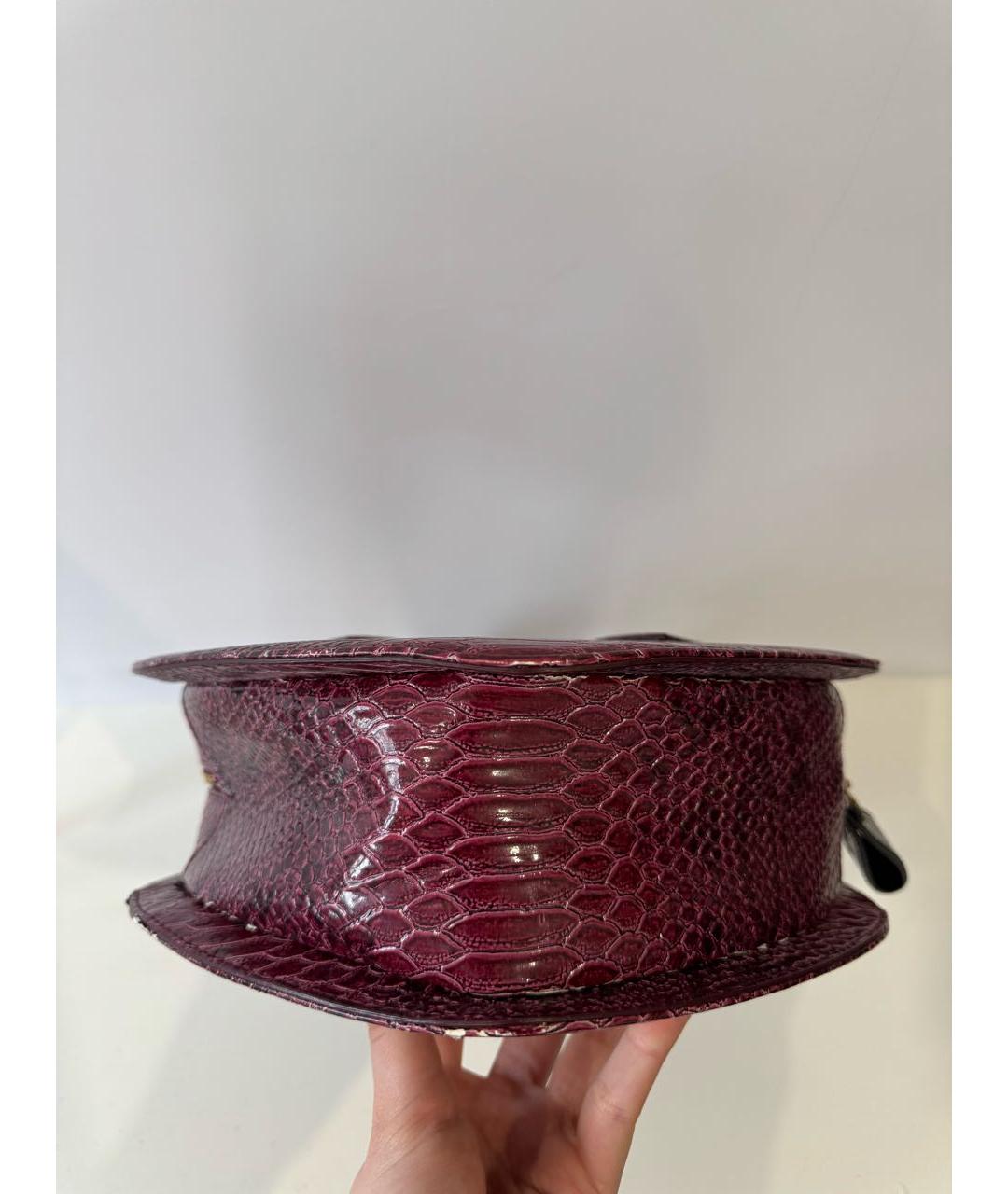 VIVIENNE WESTWOOD Бордовая кожаная сумка с короткими ручками, фото 6