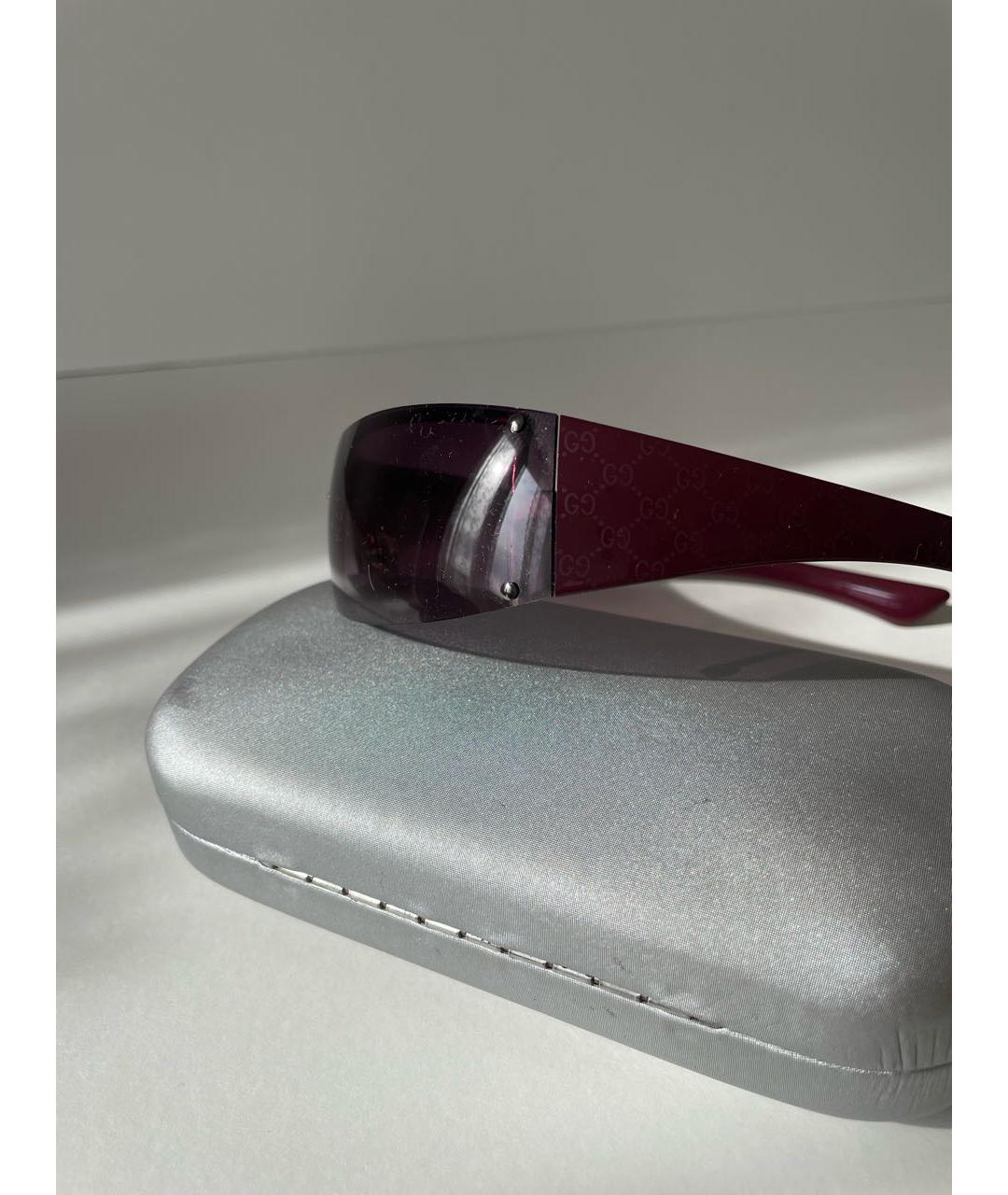 GUCCI Бордовые пластиковые солнцезащитные очки, фото 3