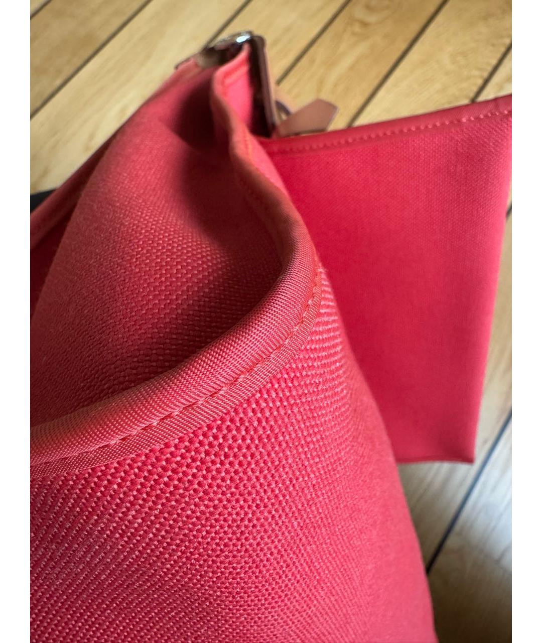 HERMES Красная тканевая сумка через плечо, фото 6