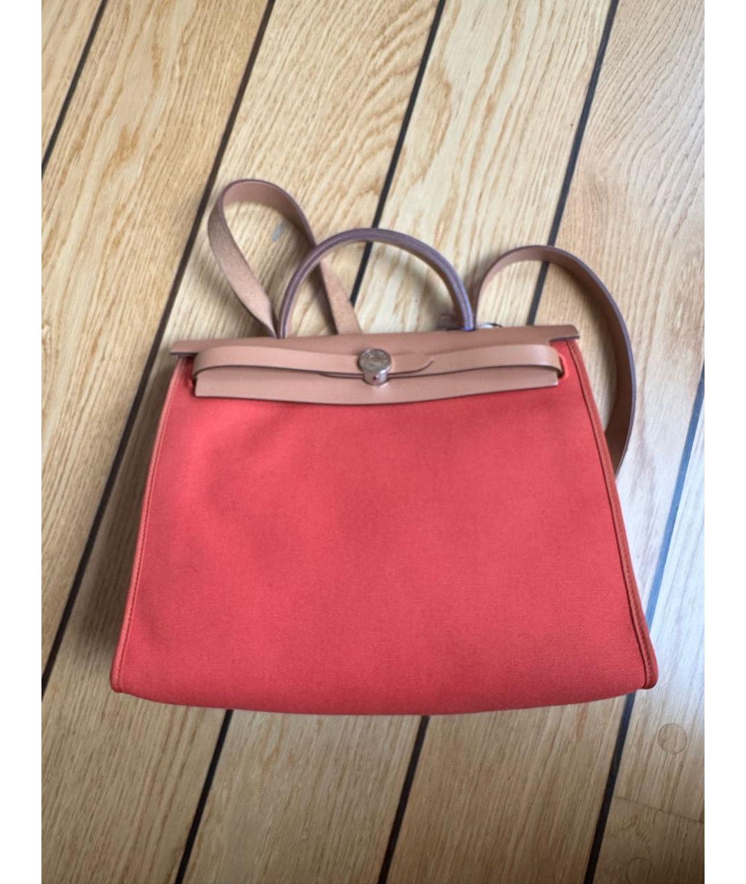HERMES Красная тканевая сумка через плечо, фото 2