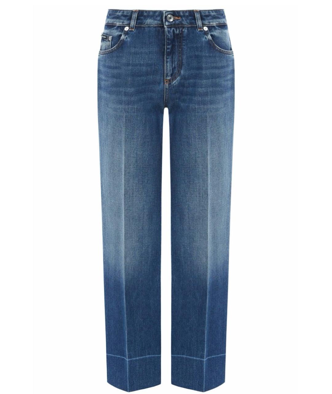 DOLCE&GABBANA Темно-синие хлопковые прямые джинсы, фото 1