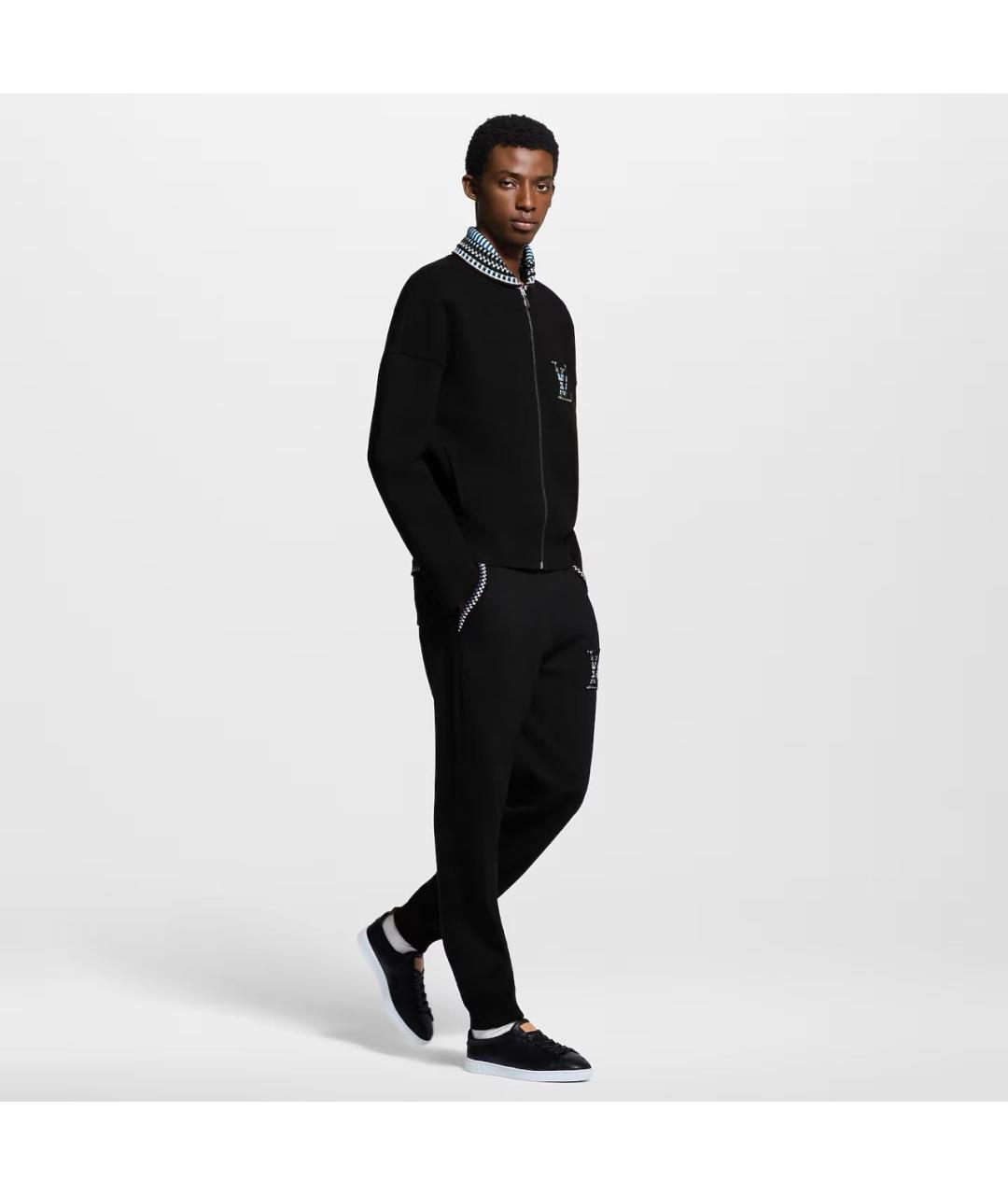 LOUIS VUITTON Черные кожаные низкие кроссовки / кеды, фото 5