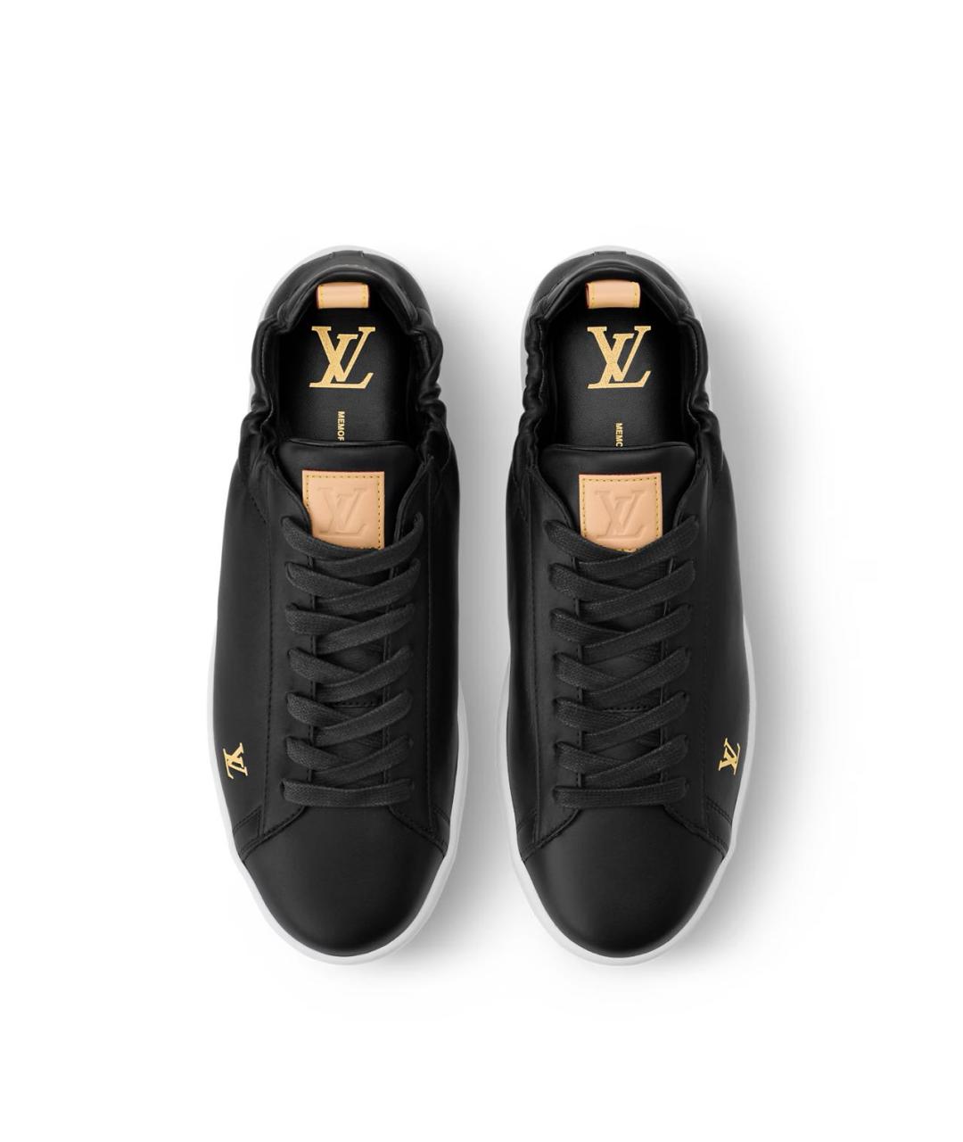 LOUIS VUITTON Черные кожаные низкие кроссовки / кеды, фото 3