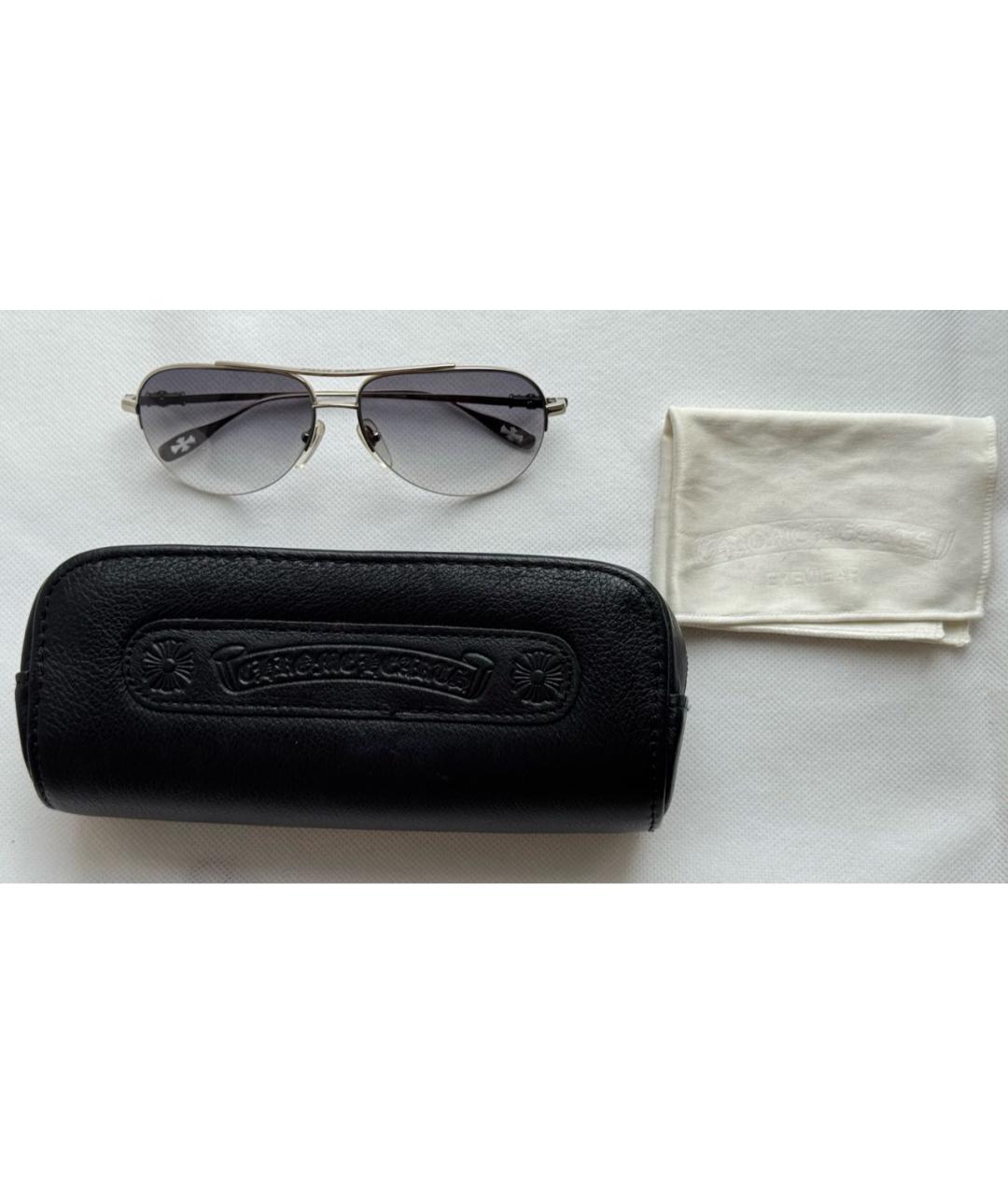 CHROME HEARTS Серебряные металлические солнцезащитные очки, фото 4