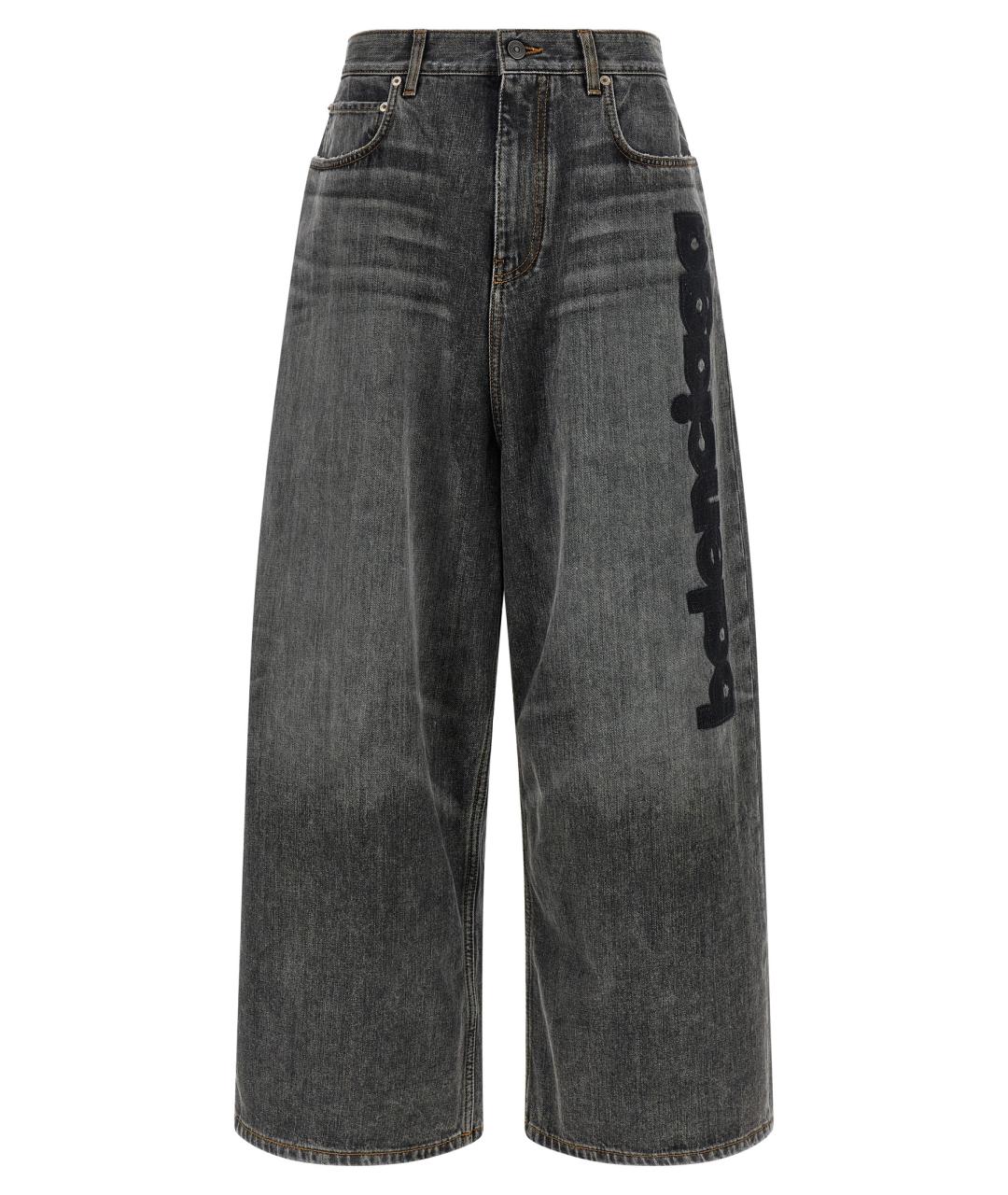 BALENCIAGA Серые хлопковые прямые джинсы, фото 1