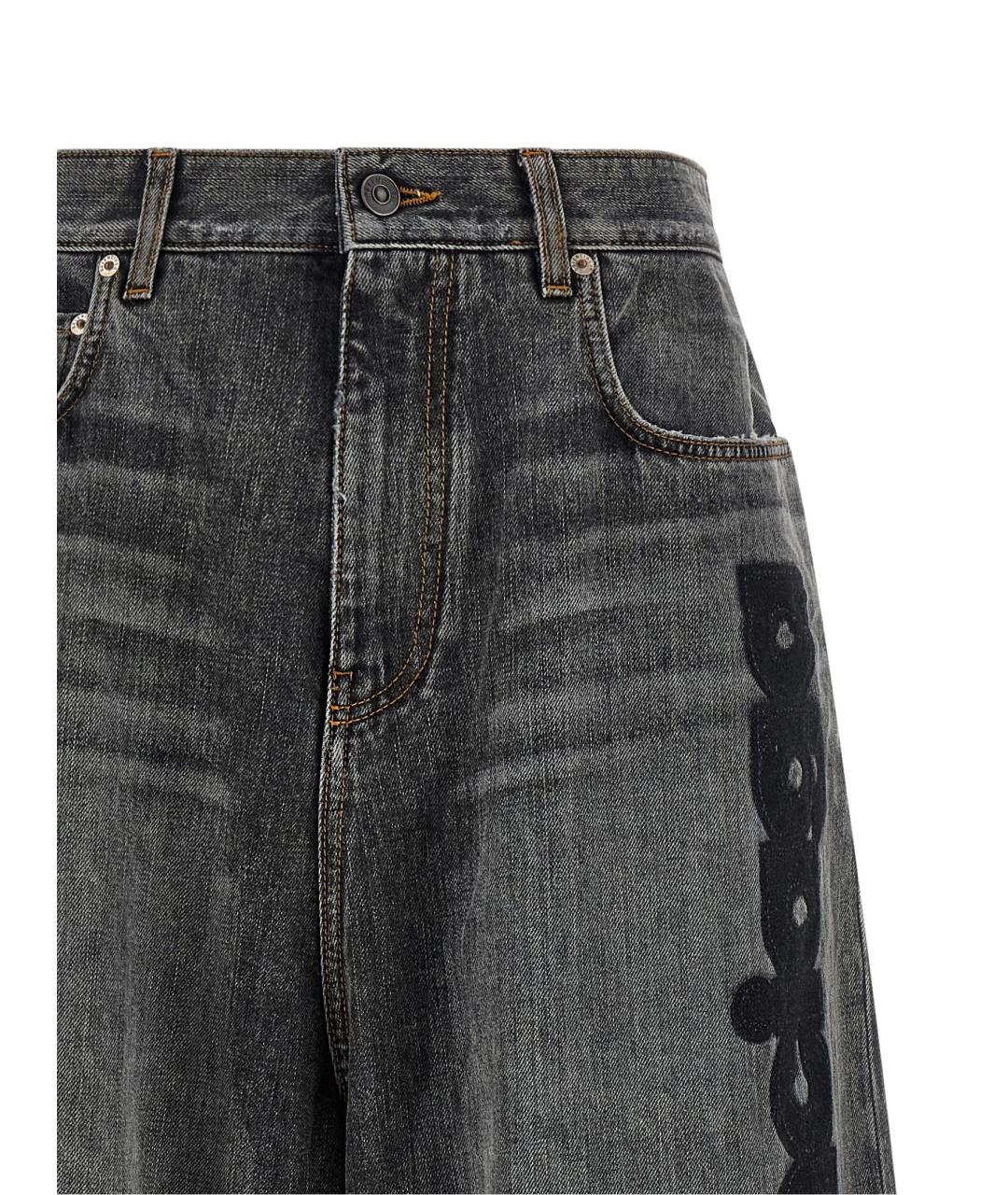 BALENCIAGA Серые хлопковые прямые джинсы, фото 3