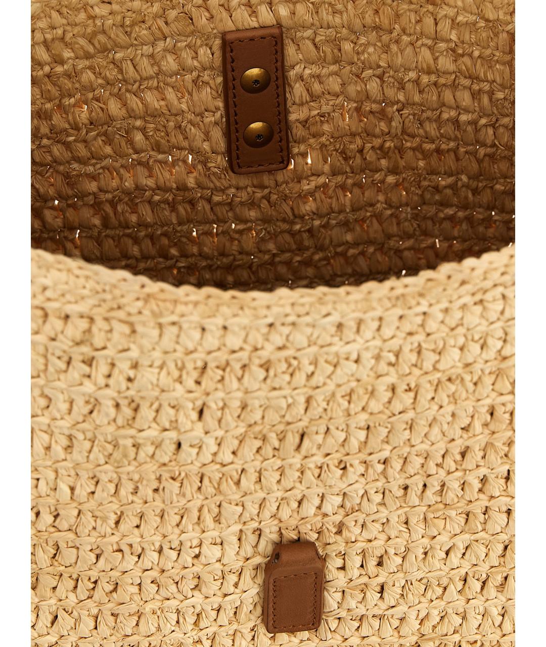 SAINT LAURENT Бежевая пелетеная сумка через плечо, фото 4