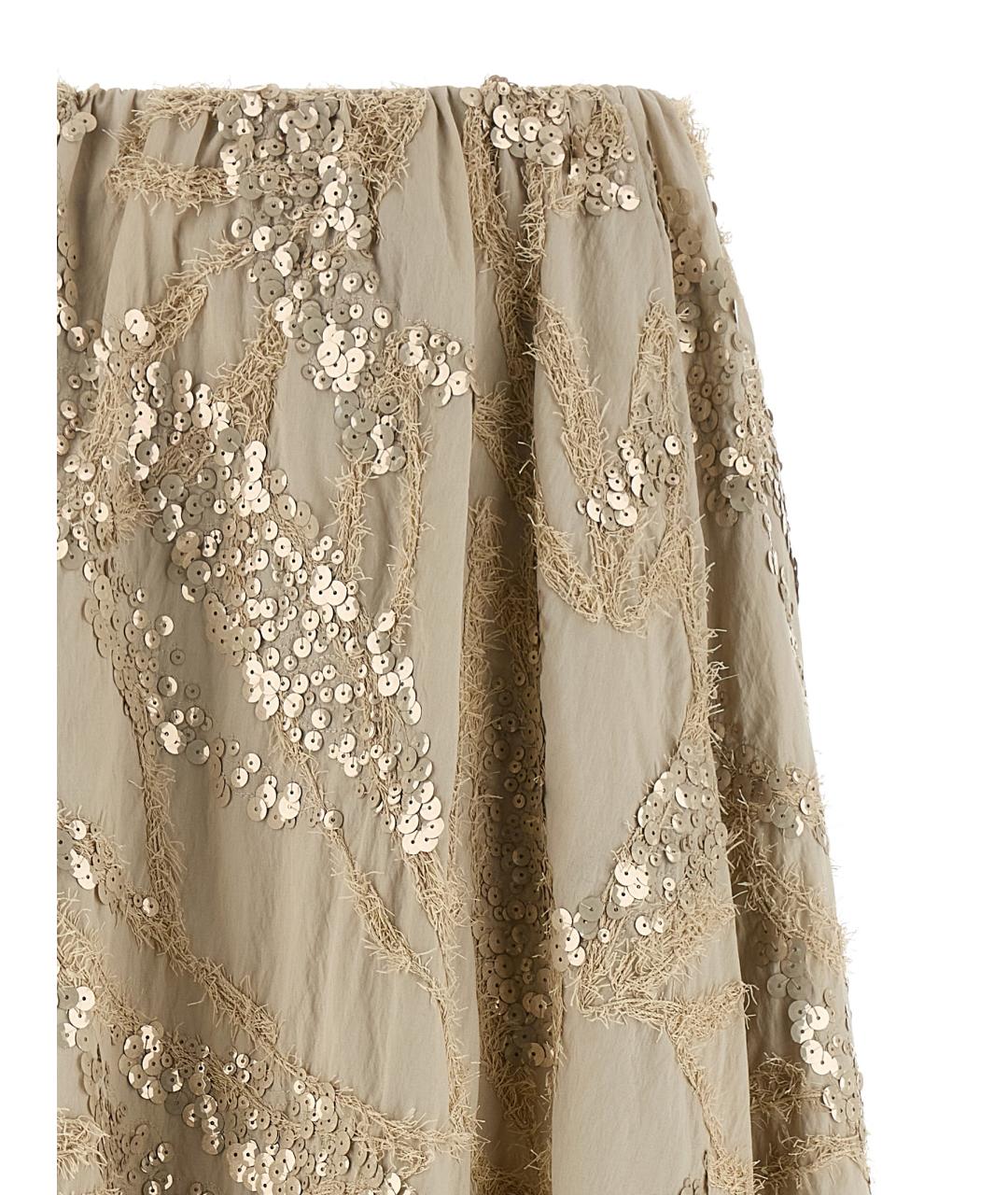 BRUNELLO CUCINELLI Бежевая хлопковая юбка макси, фото 3