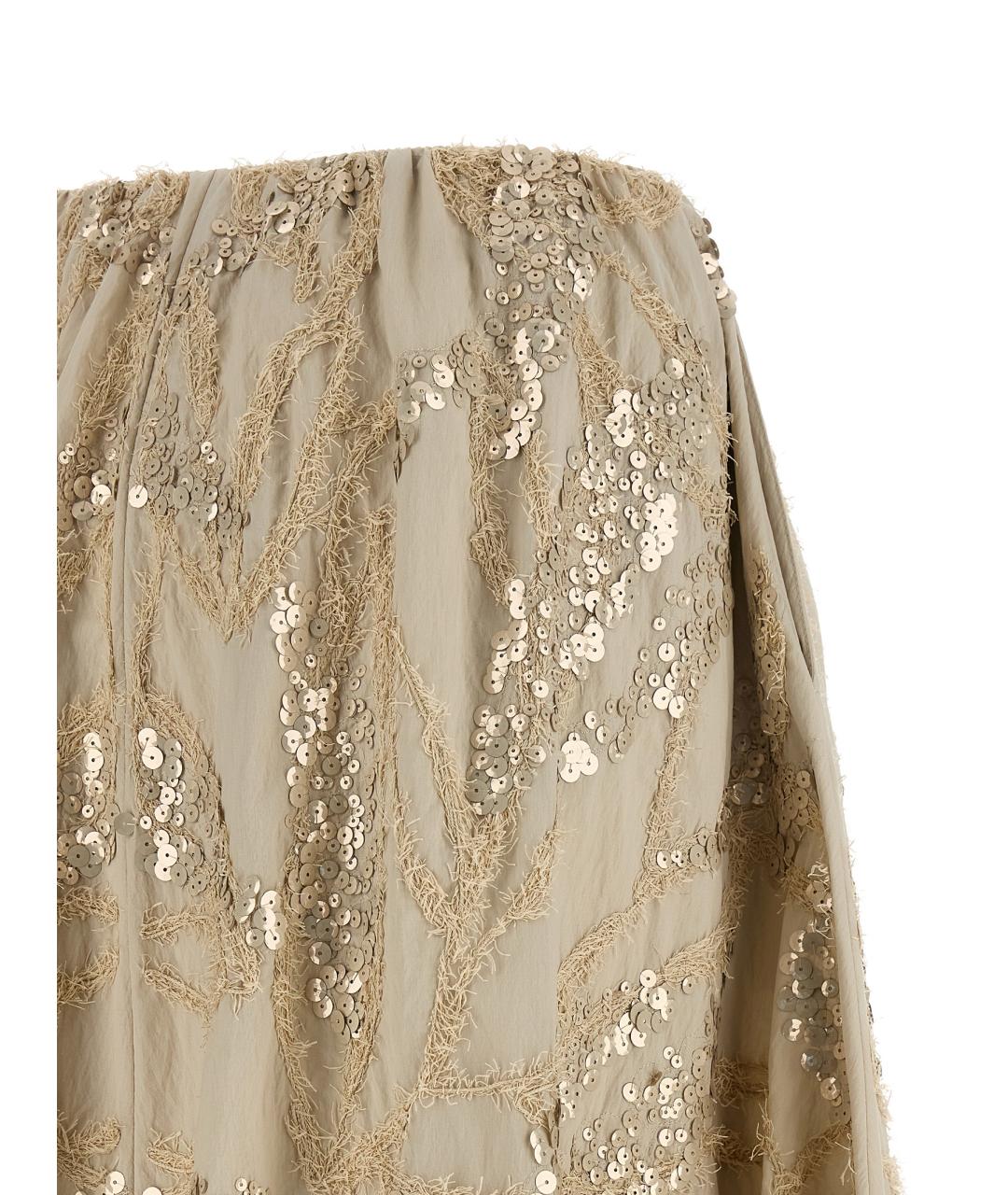 BRUNELLO CUCINELLI Бежевая хлопковая юбка макси, фото 4