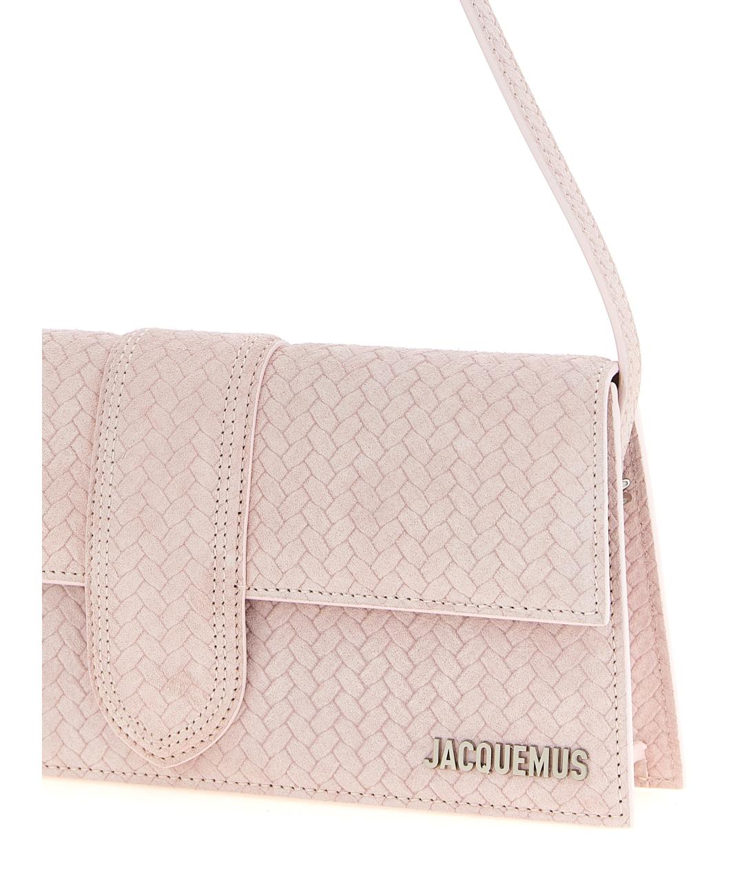 JACQUEMUS Розовая замшевая сумка через плечо, фото 3
