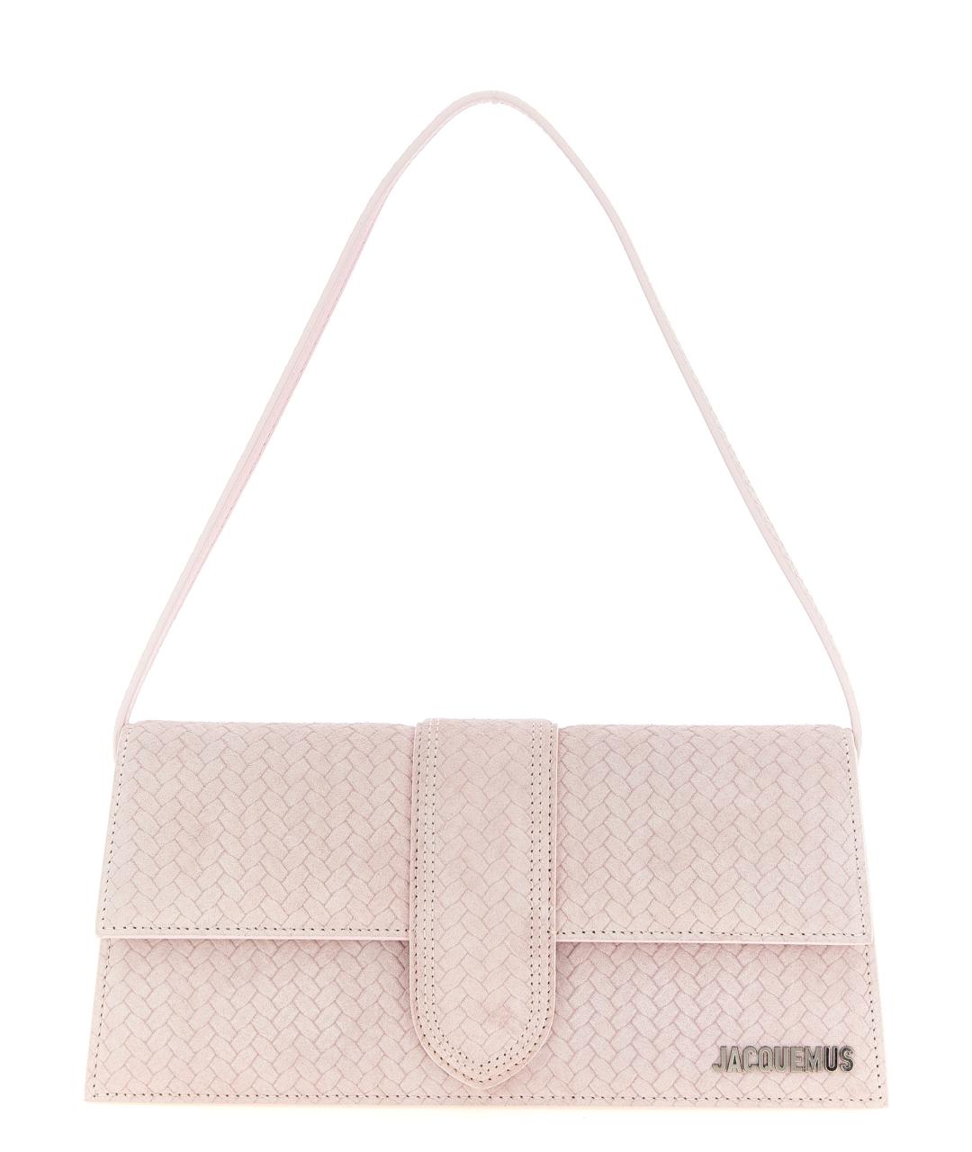 JACQUEMUS Розовая замшевая сумка через плечо, фото 1