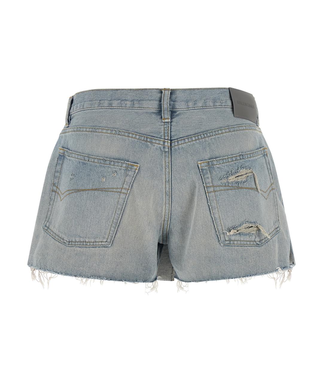 BALENCIAGA Голубые хлопковые шорты, фото 2