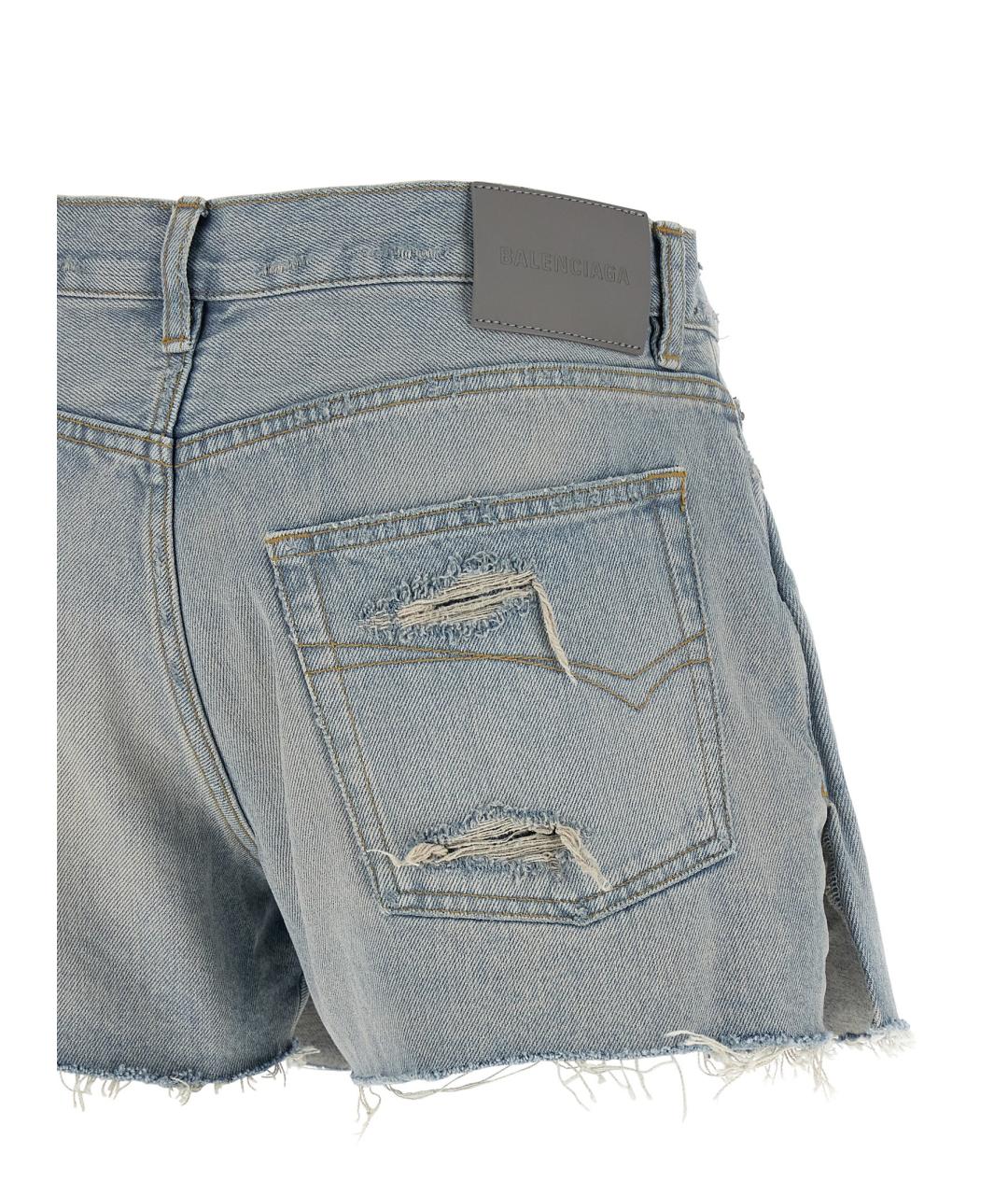 BALENCIAGA Голубые хлопковые шорты, фото 4