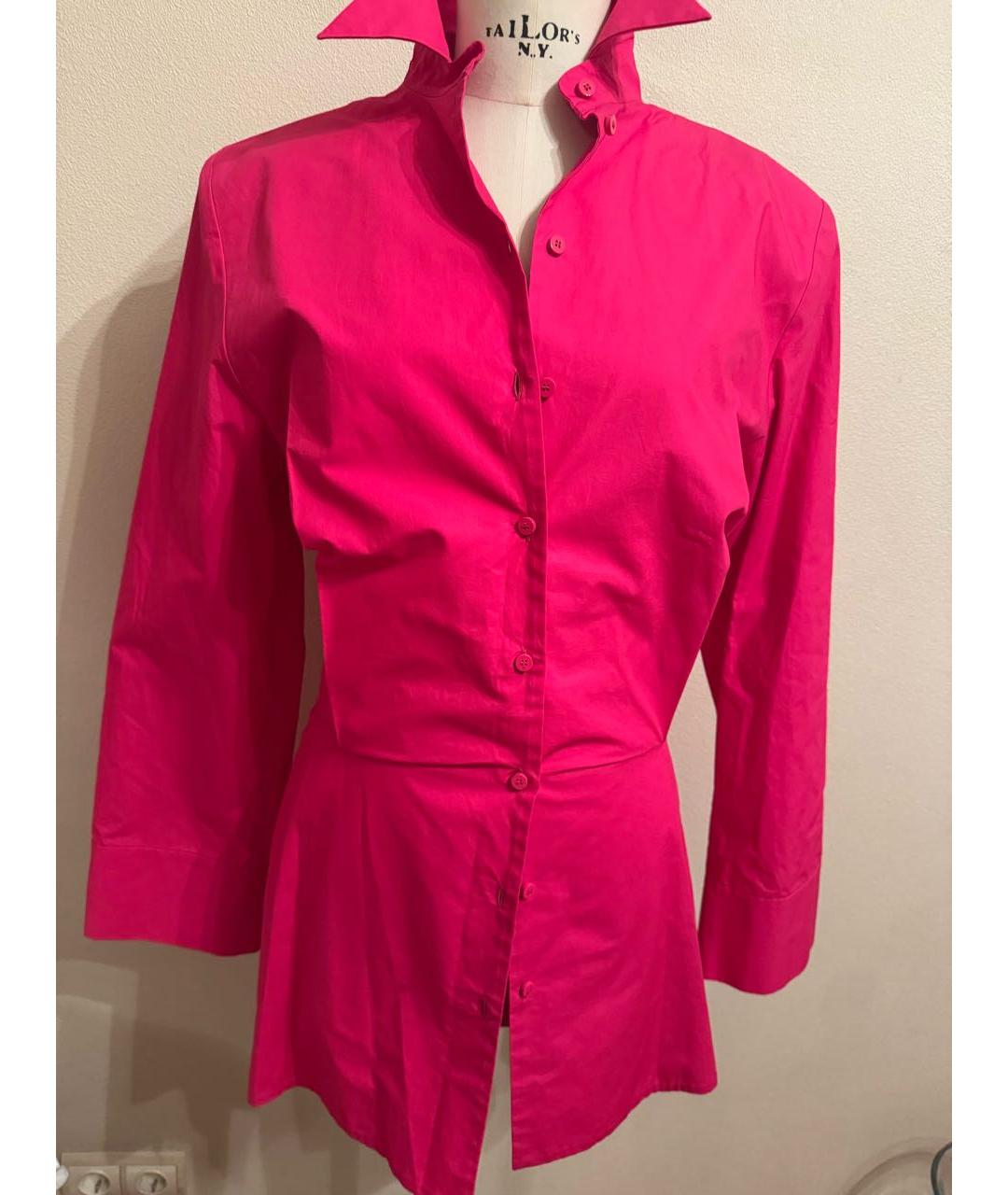 THE ATTICO Фуксия хлопковая рубашка, фото 8