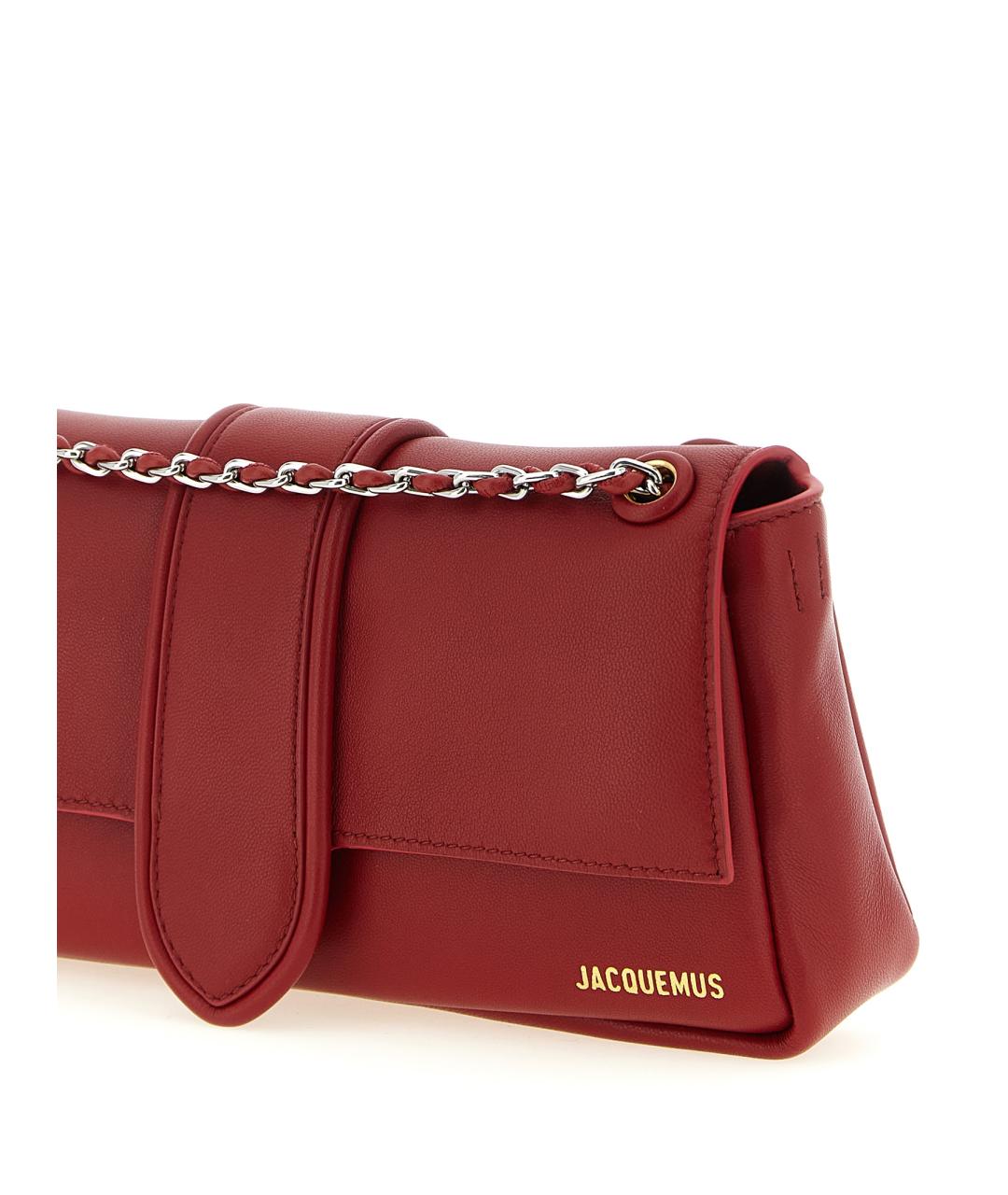 JACQUEMUS Красная кожаная сумка через плечо, фото 3