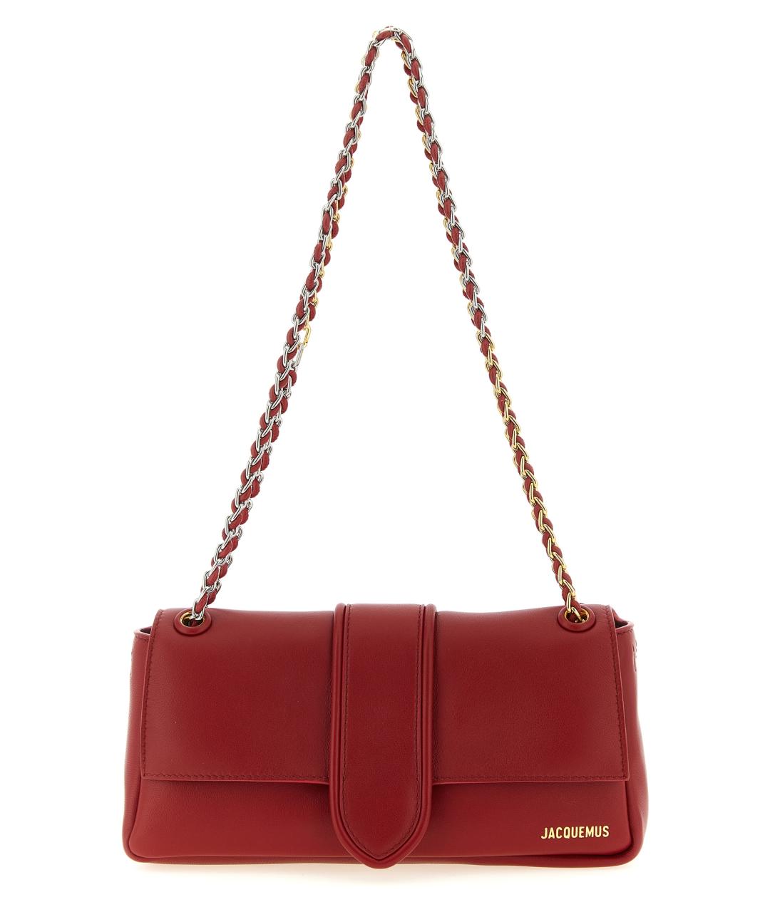 JACQUEMUS Красная кожаная сумка через плечо, фото 1