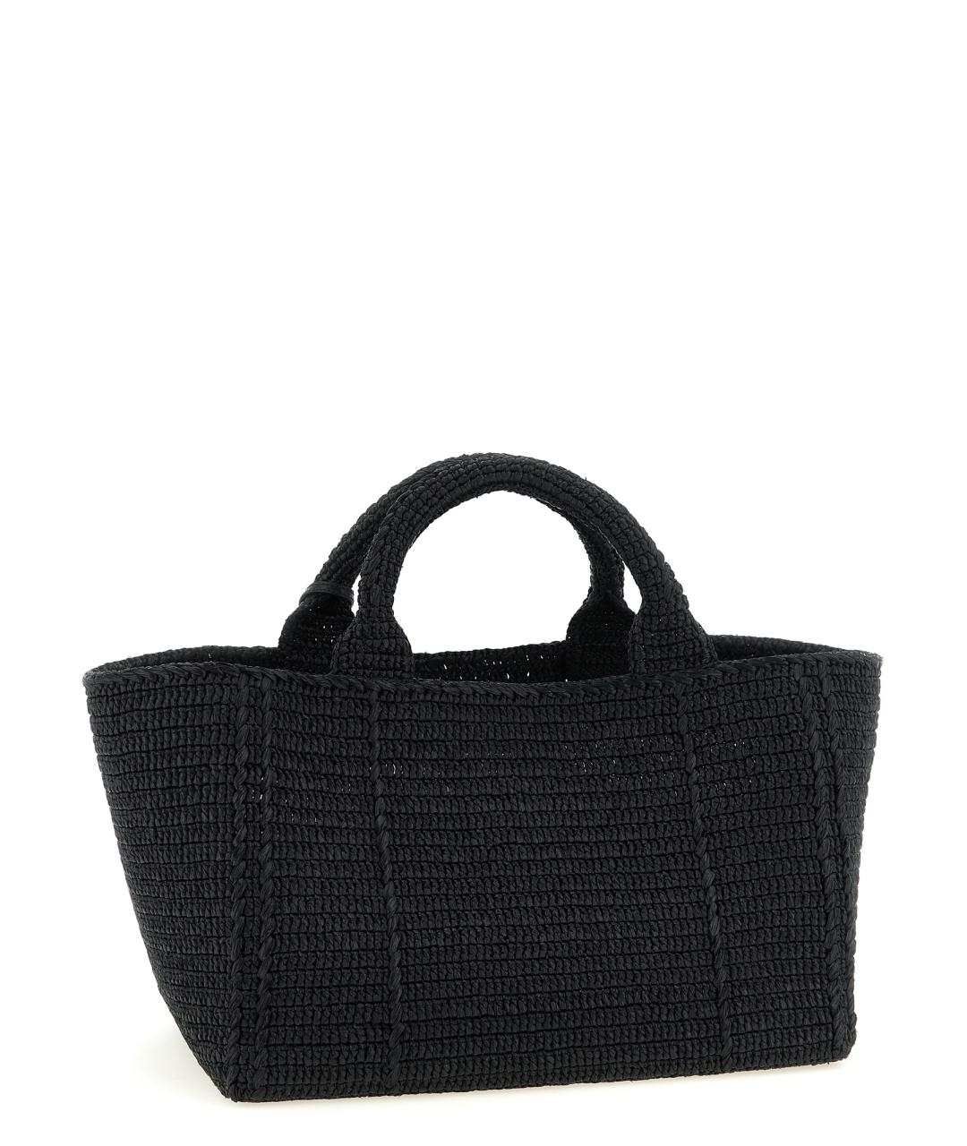 PRADA Черная пелетеная сумка тоут, фото 2