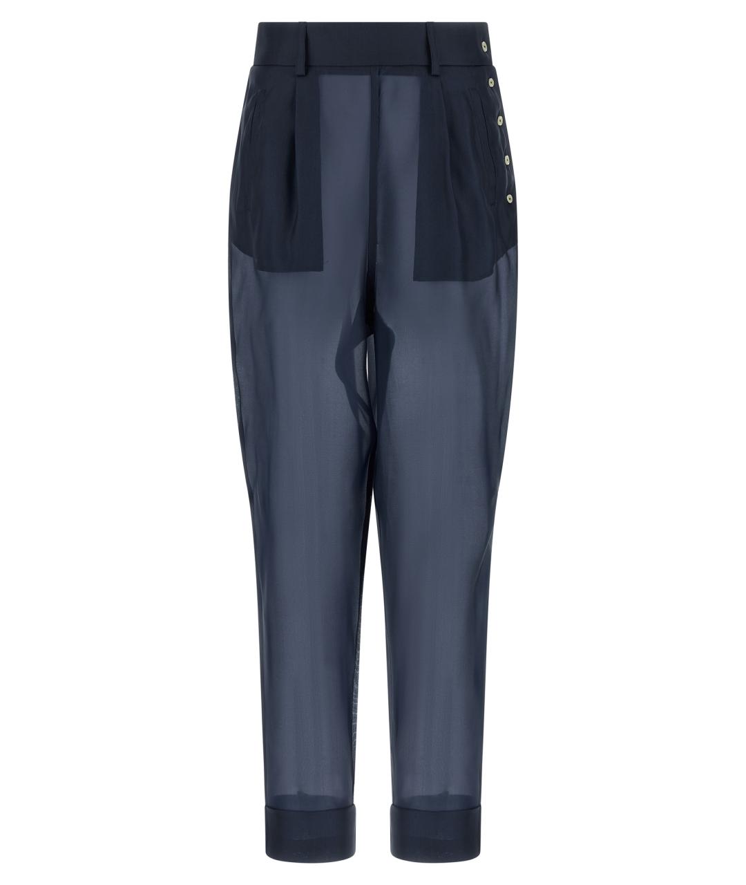 JEJIA Темно-синие шелковые прямые брюки, фото 1