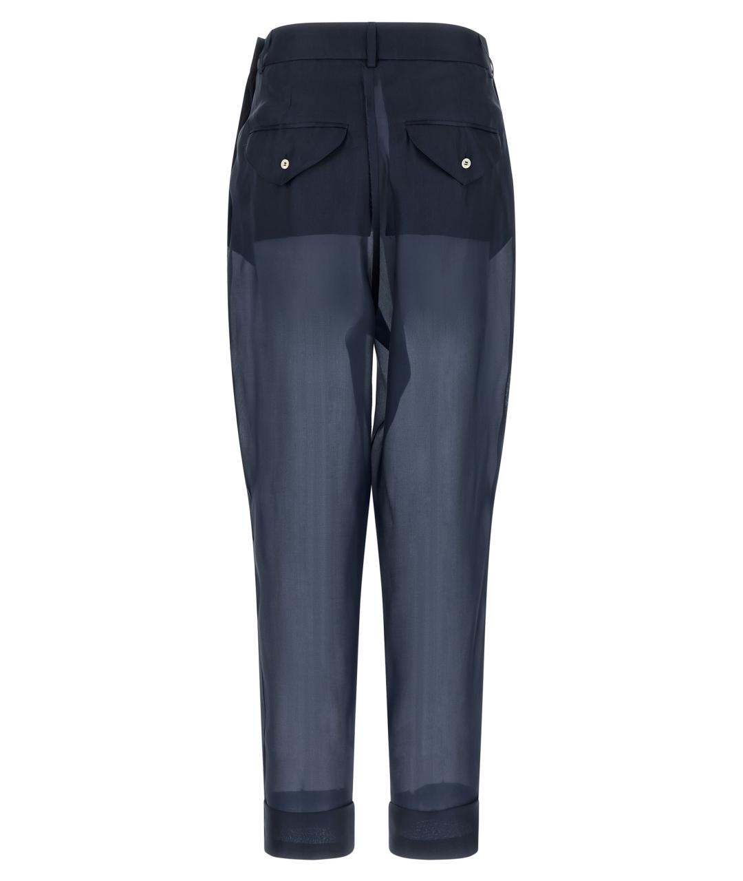 JEJIA Темно-синие шелковые прямые брюки, фото 2