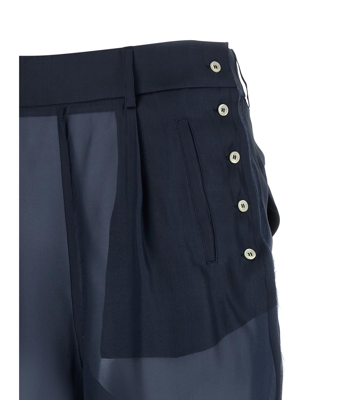 JEJIA Темно-синие шелковые прямые брюки, фото 3