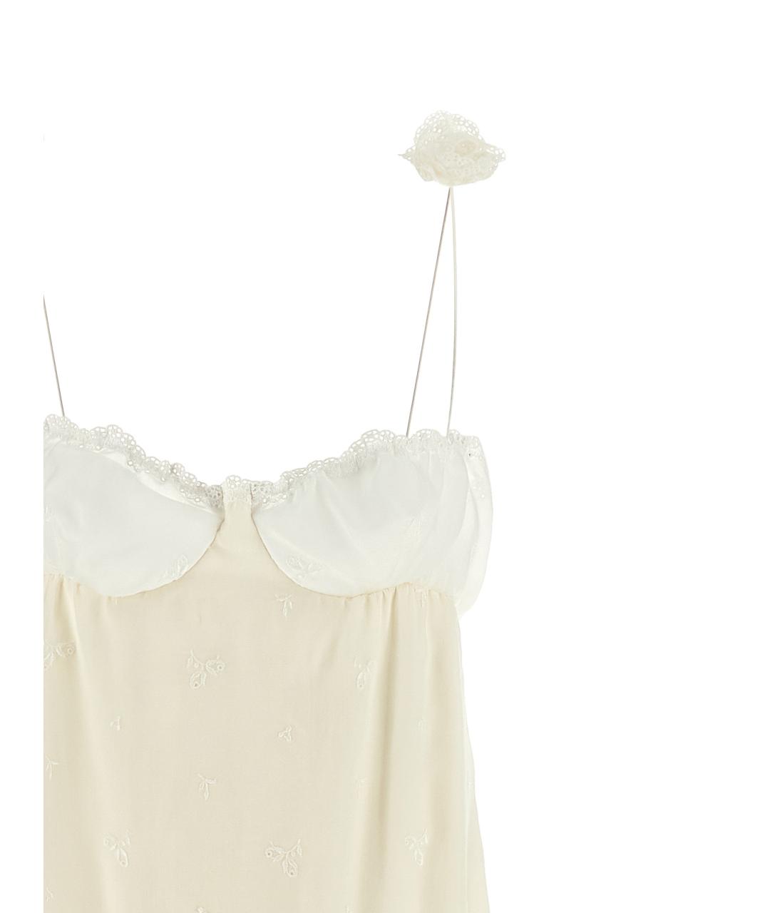 MAGDA BUTRYM Бежевое шелковое коктейльное платье, фото 3