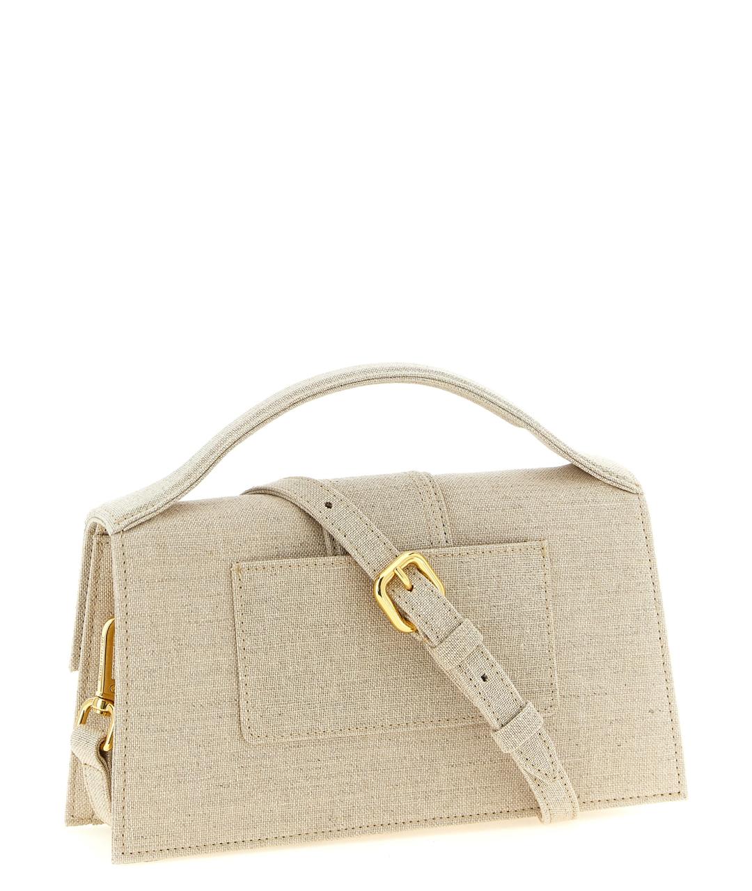 JACQUEMUS Бежевая тканевая сумка с короткими ручками, фото 2