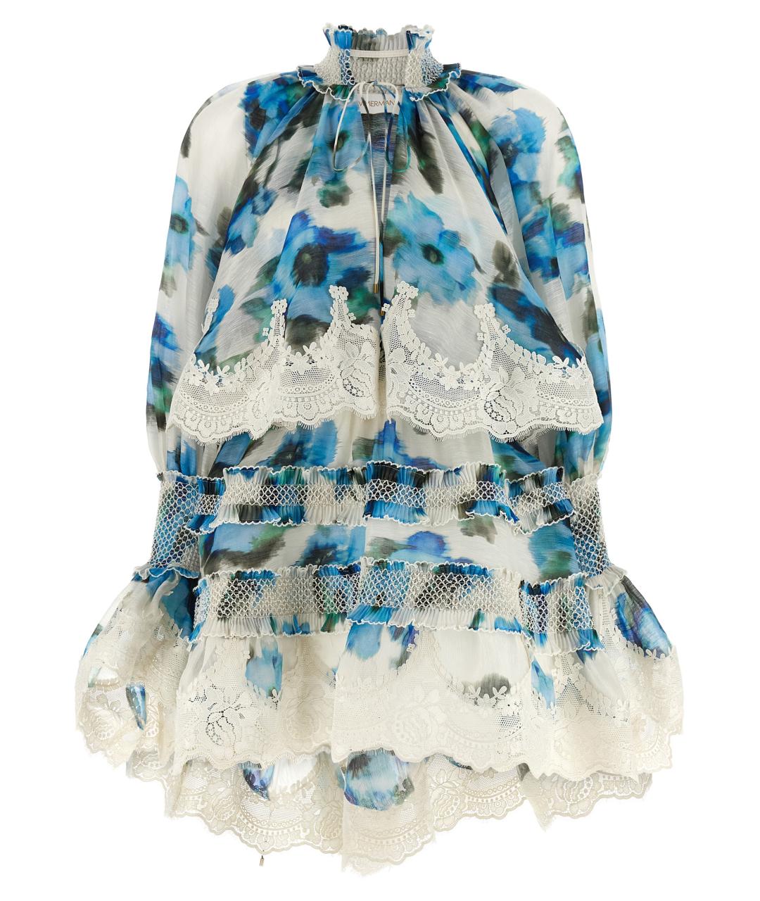 ZIMMERMANN Мульти льняное коктейльное платье, фото 1