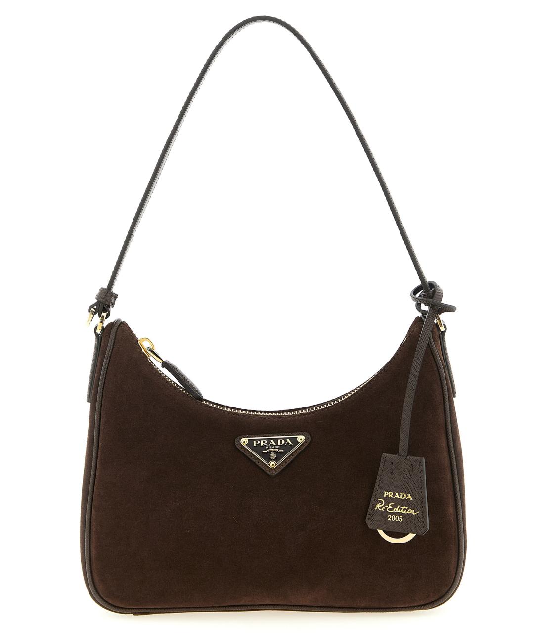 PRADA Коричневая замшевая сумка через плечо, фото 1