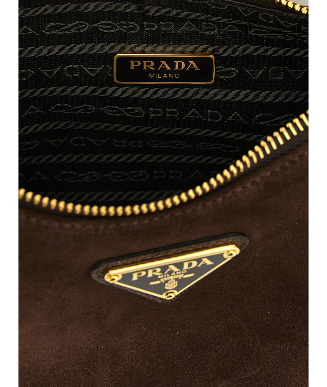 PRADA Коричневая замшевая сумка через плечо, фото 4