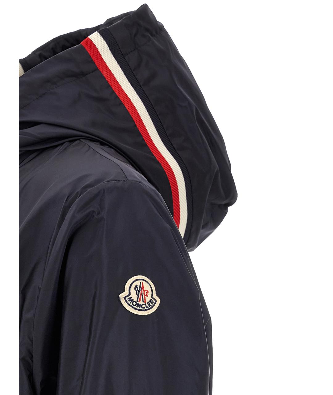 MONCLER Темно-синяя полиамидовая куртка, фото 4