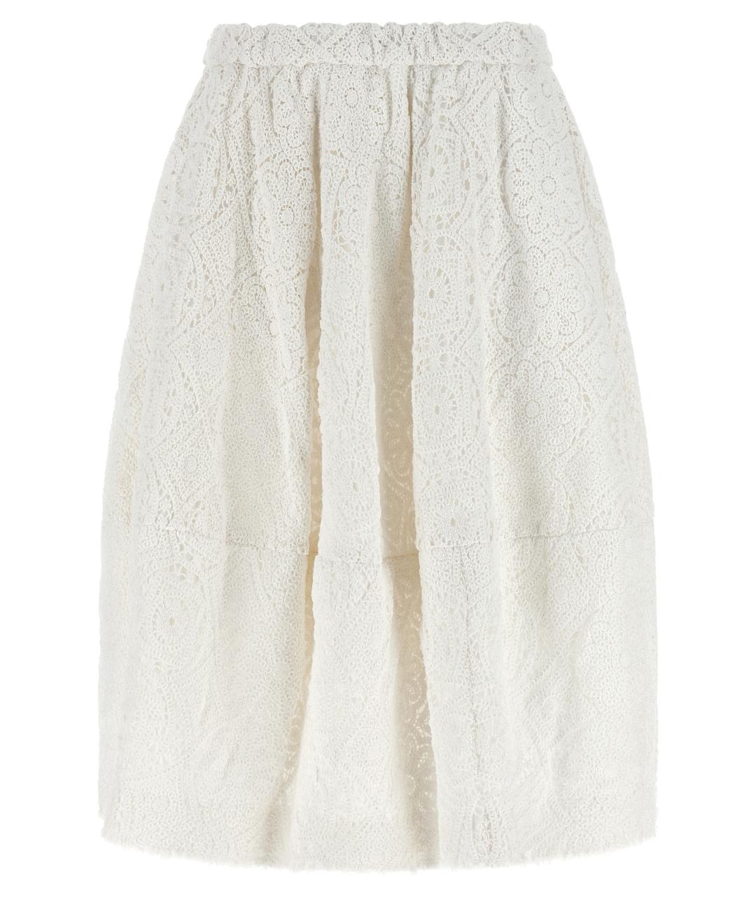 COMME DES GARÇONS Белая хлопковая юбка миди, фото 1