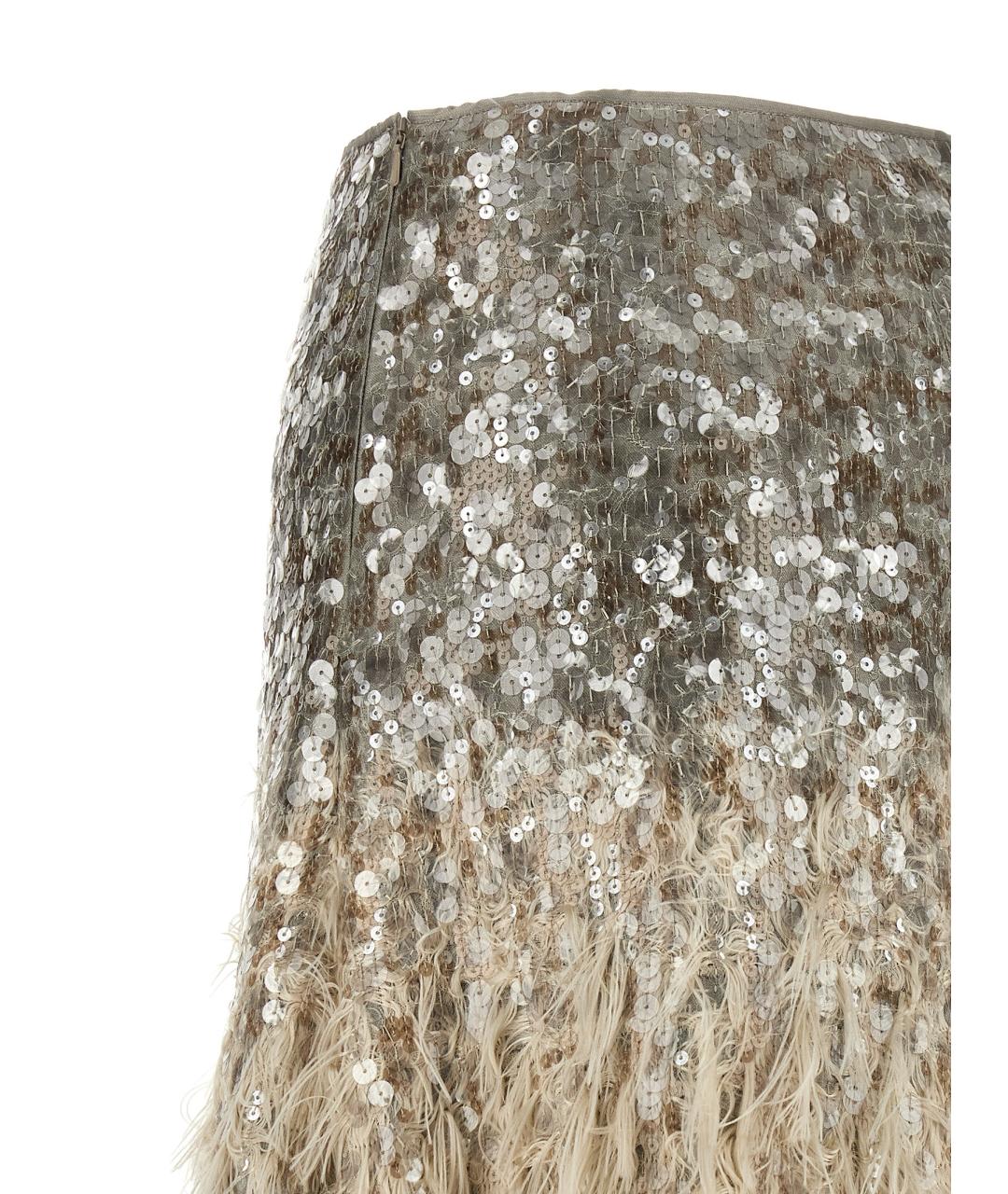 BRUNELLO CUCINELLI Бежевая хлопковая юбка миди, фото 4