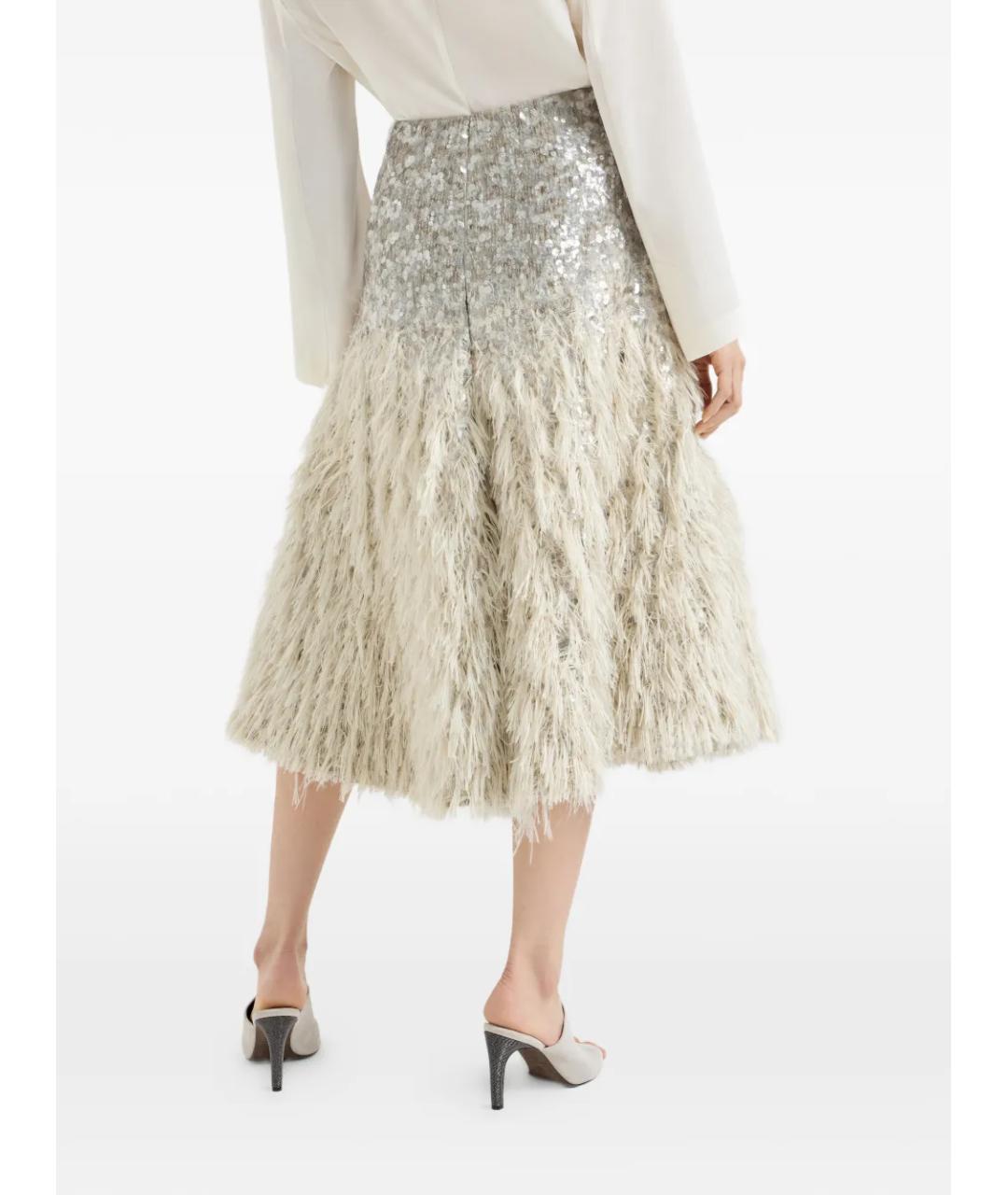 BRUNELLO CUCINELLI Бежевая хлопковая юбка миди, фото 7