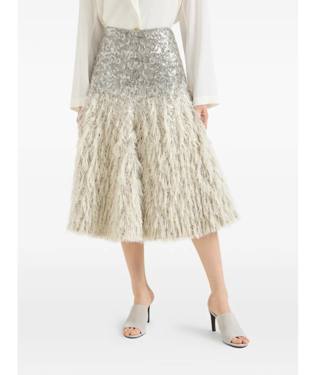 BRUNELLO CUCINELLI Бежевая хлопковая юбка миди, фото 6