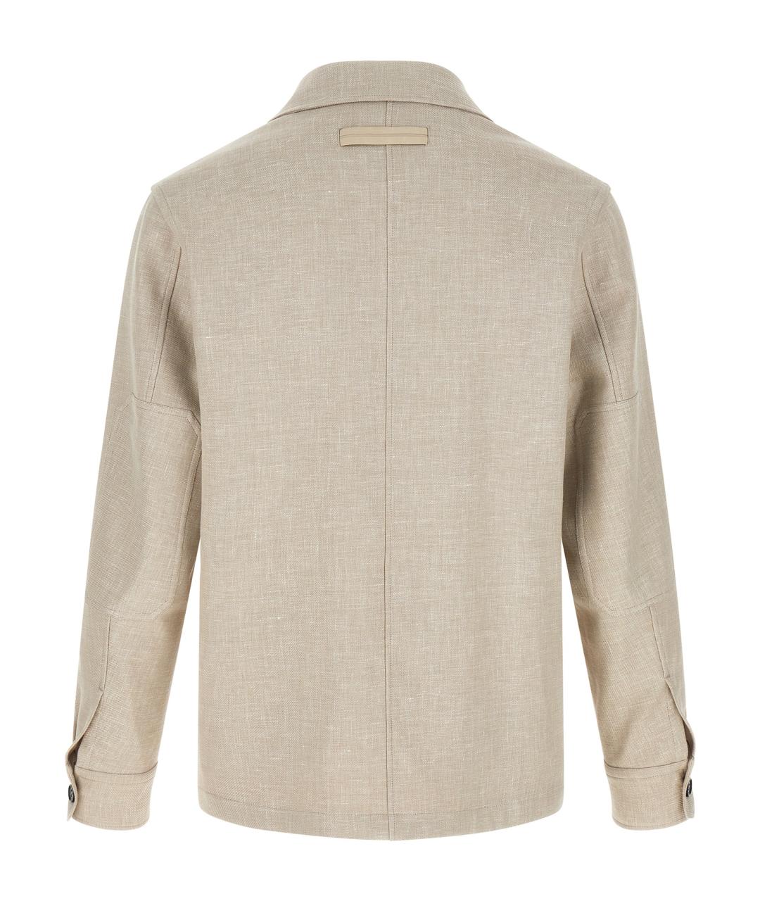 ZEGNA Бежевая льняная куртка, фото 2