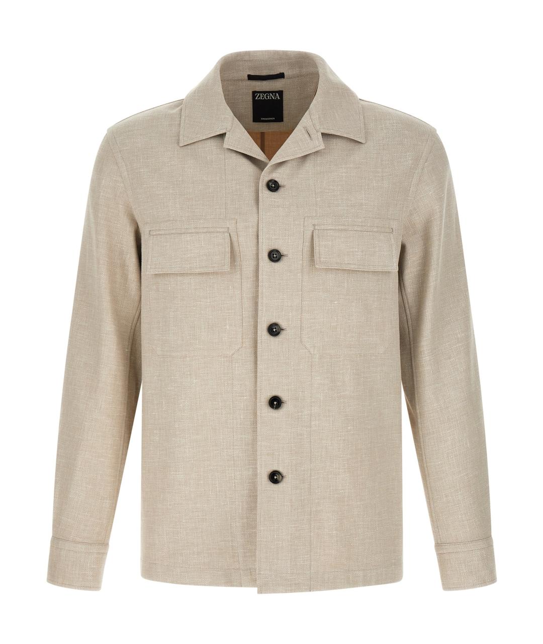 ZEGNA Бежевая льняная куртка, фото 1