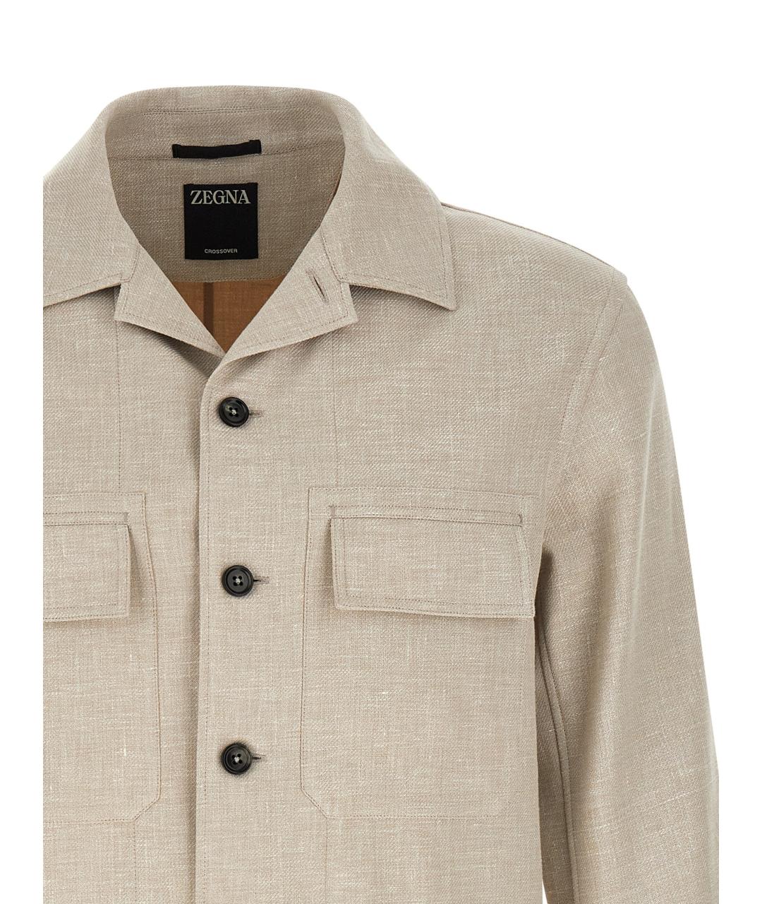 ZEGNA Бежевая льняная куртка, фото 3