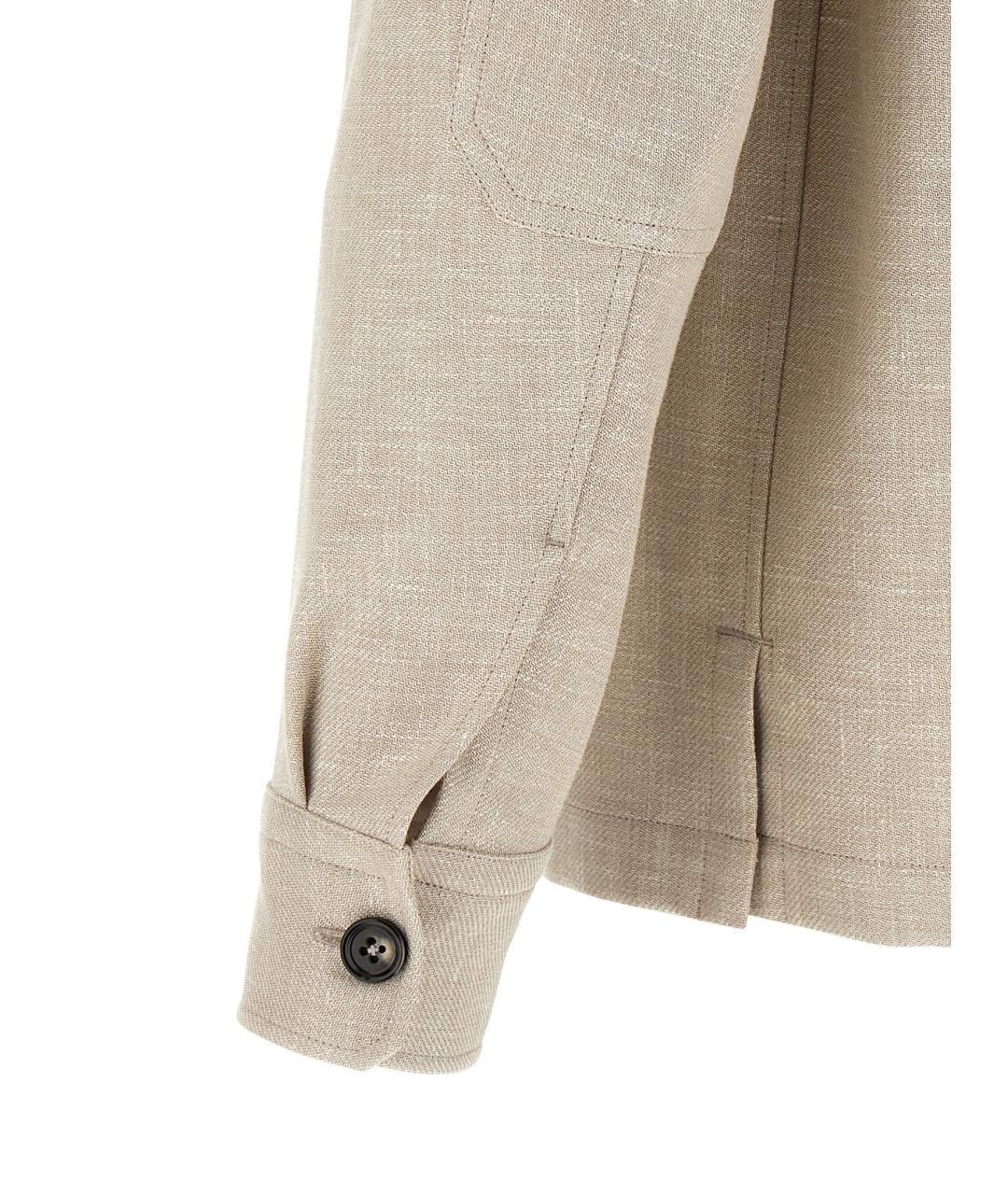 ZEGNA Бежевая льняная куртка, фото 4