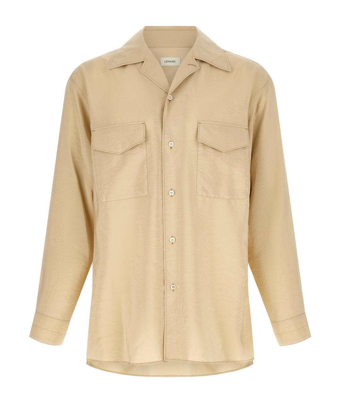 LEMAIRE Бежевая шелковая кэжуал рубашка, фото 1