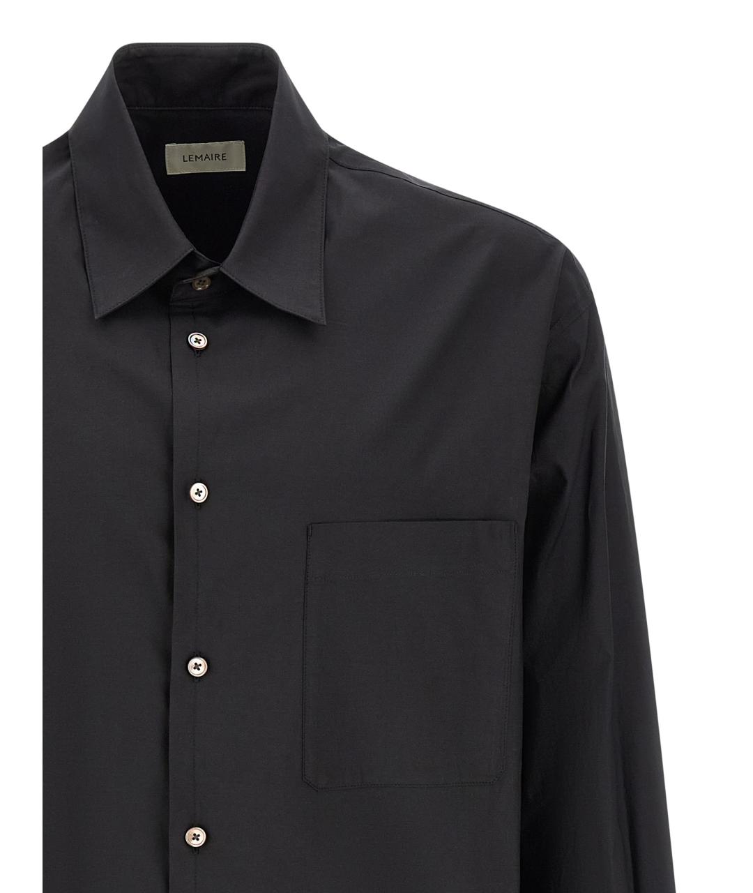 LEMAIRE Черная хлопковая кэжуал рубашка, фото 3