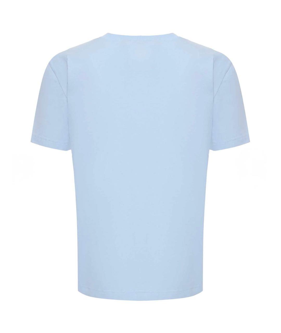 DOLCE&GABBANA Голубая хлопковая футболка, фото 2