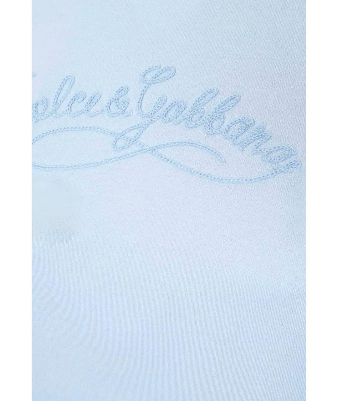 DOLCE&GABBANA Голубая хлопковая футболка, фото 3