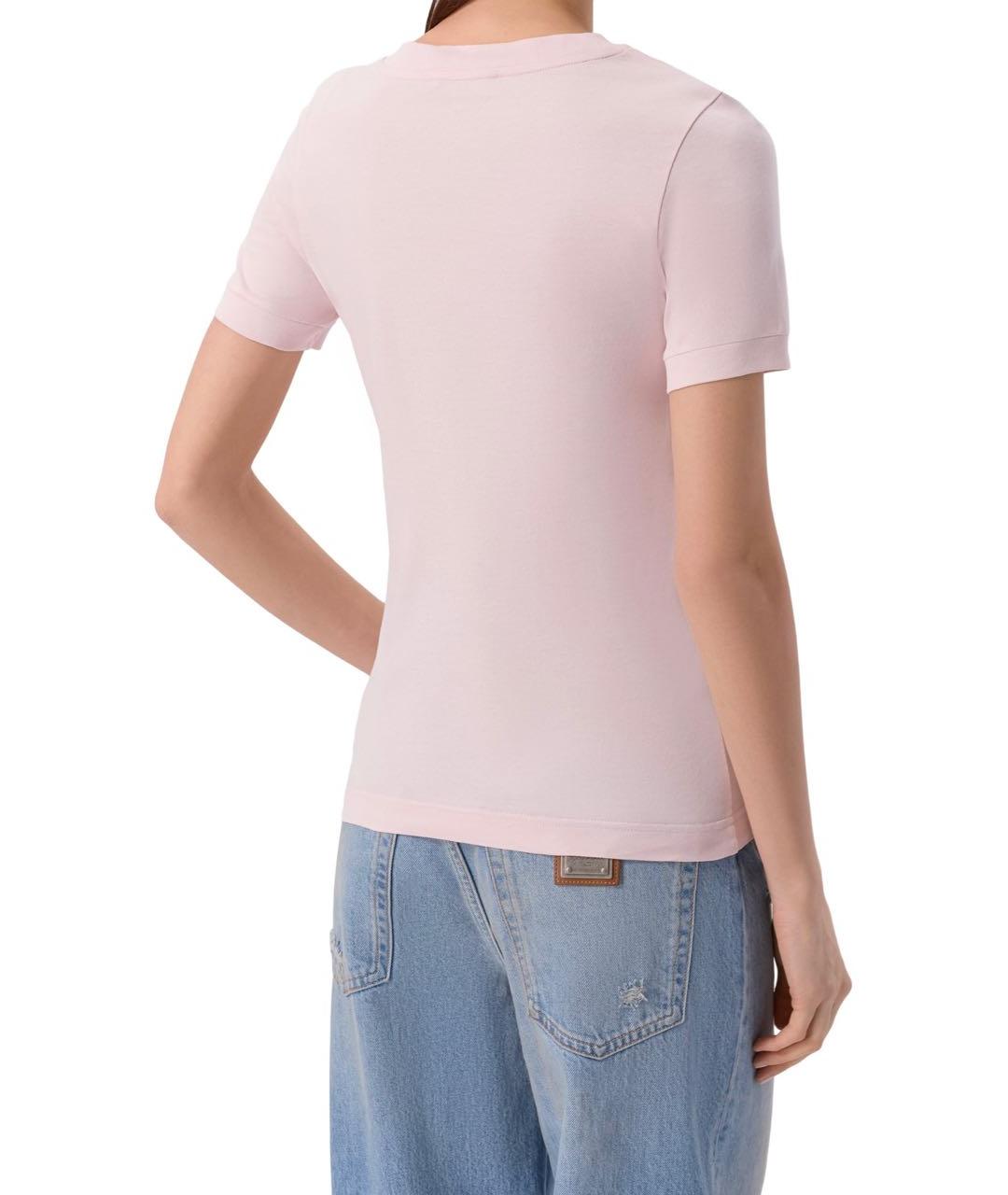 DOLCE&GABBANA Розовая хлопковая футболка, фото 3